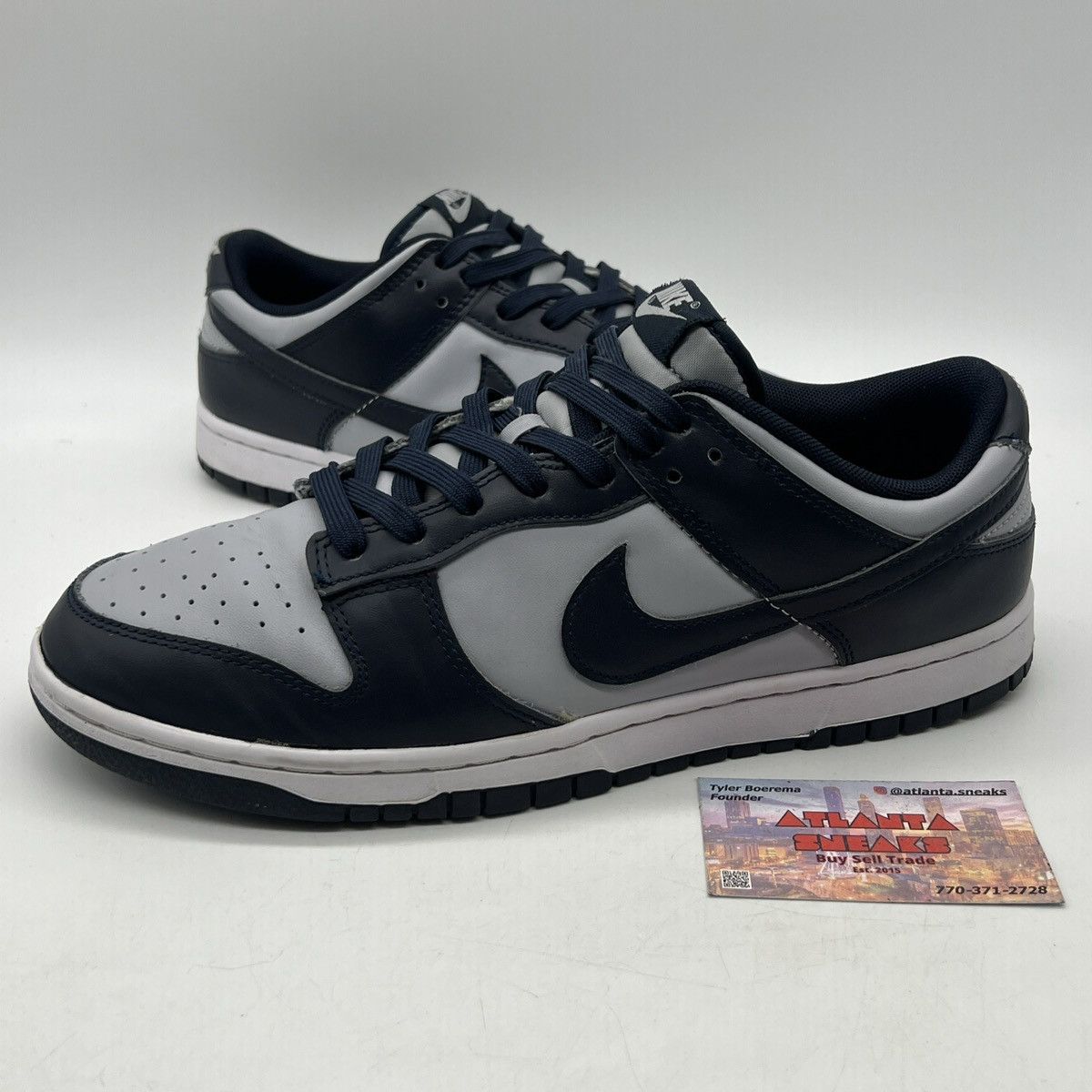 image of Nike Dunk Low Georgetown Shoes in Grey, Men's (Size 11)