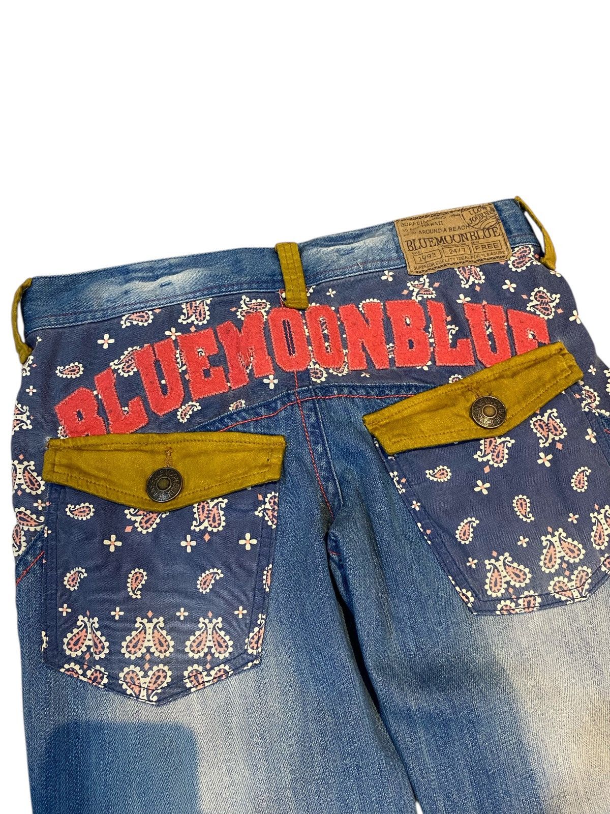Hysteric Glamour VINTAGE BLUE MOON BLUE SPELL OUT JEANS Size US 32 / EU 48 - 5 Thumbnail