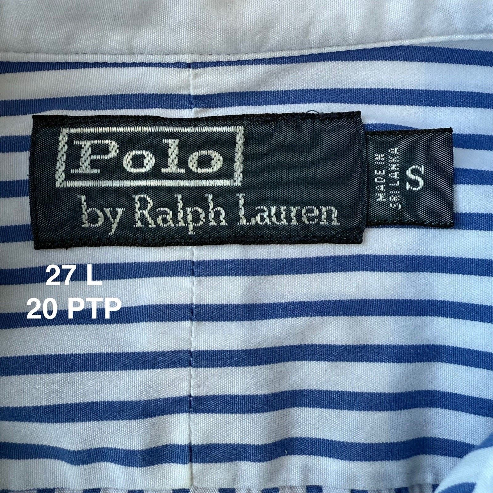 Polo Ralph Lauren Vintage Polo Ralph Lauren Shirt S Blue White Striped Oxford Size US S / EU 44-46 / 1 - 6 Thumbnail