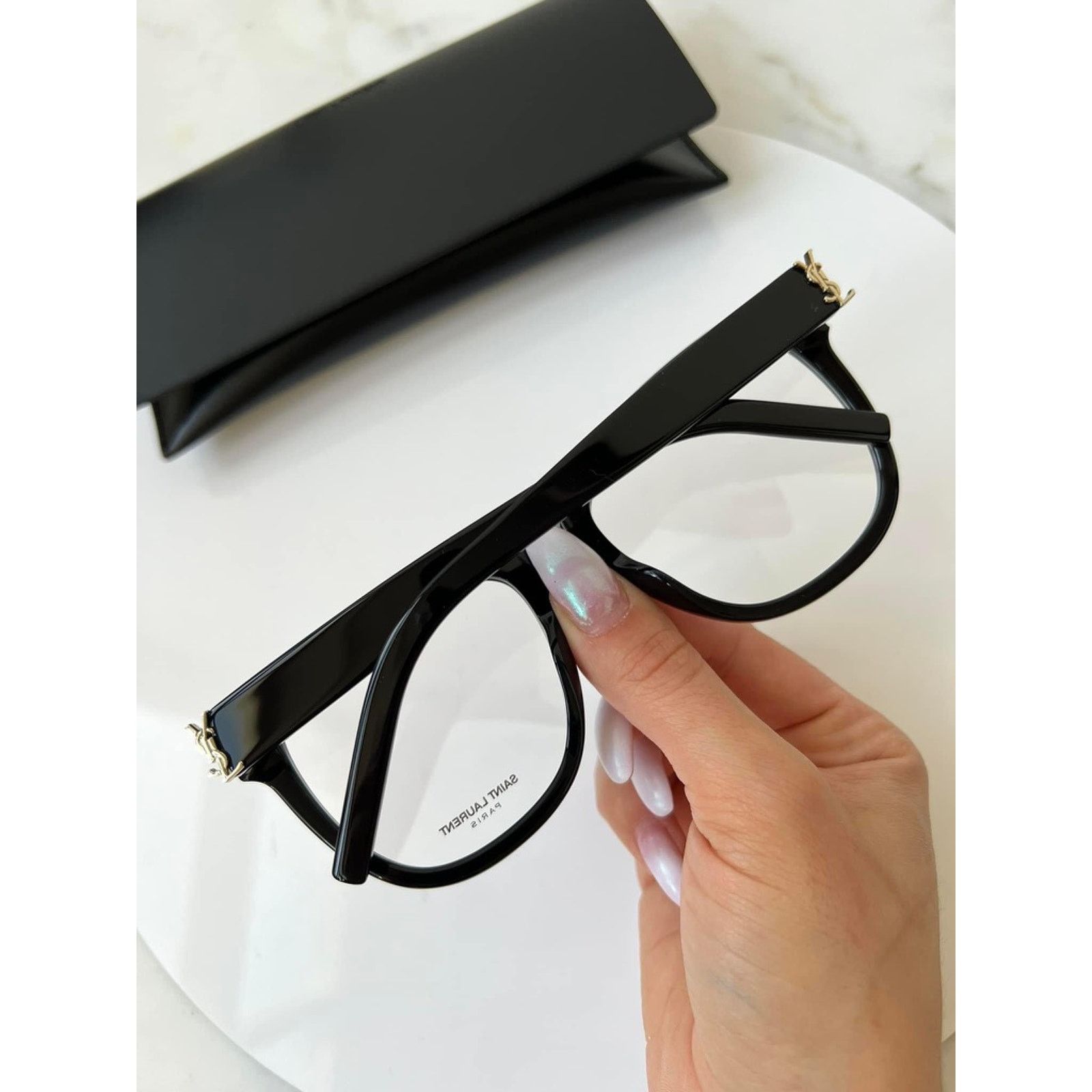 Saint Laurent Paris NEW Saint Laurent SLM97 Black Oversized Eyeglasses Frames Size ONE SIZE - 3 Thumbnail