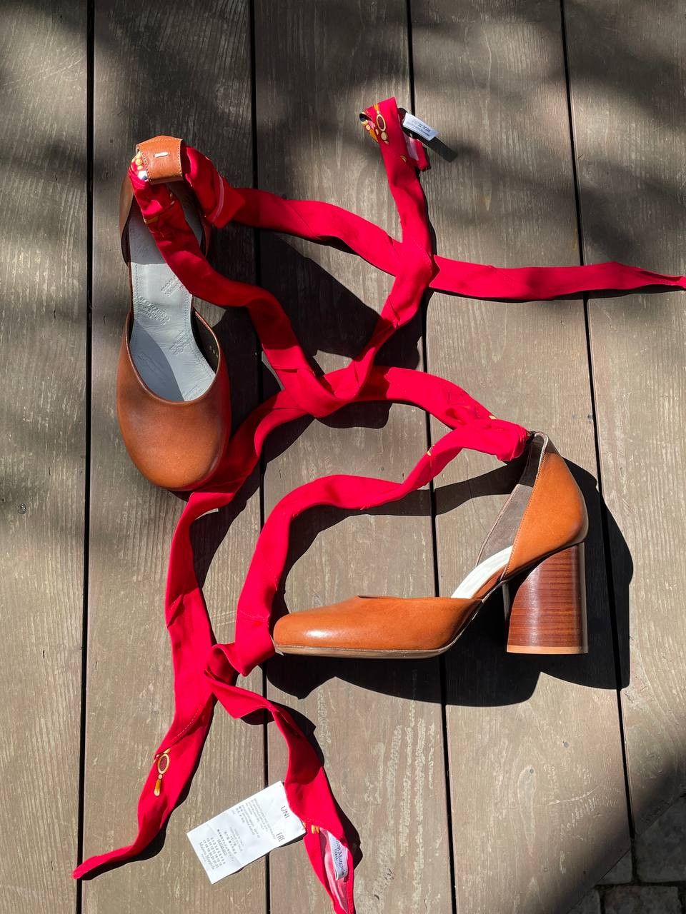 Maison Margiela Maison Margiela Scarf-Tie Brown Leather Block Heels Pumps Size US 9 / IT 39 - 6 Thumbnail