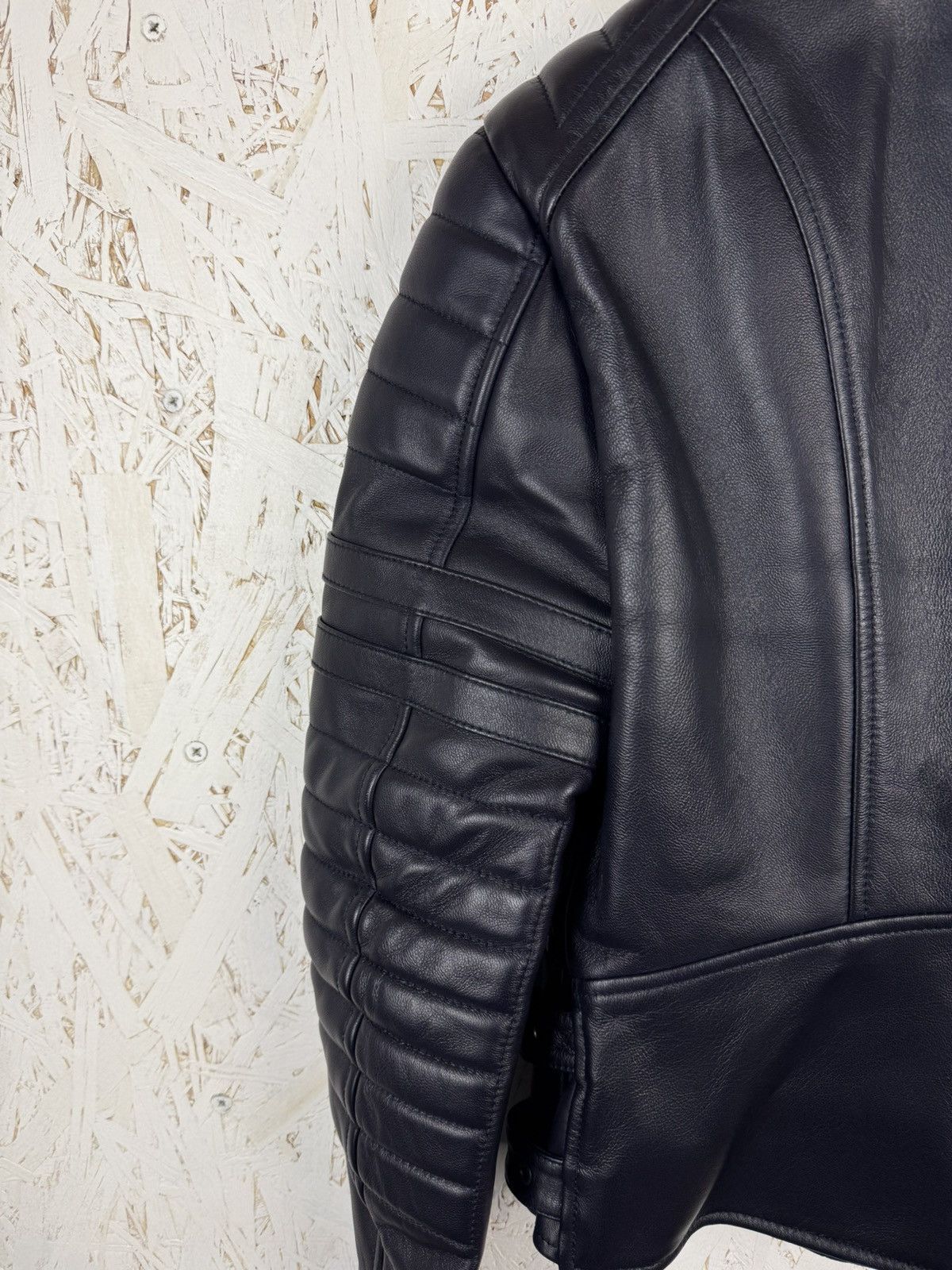 Celine Celine Phoebe Philo Sheepskin Leather Biker Jacket Dark Navy Size XS / US 0-2 / IT 36-38 - 6 Thumbnail