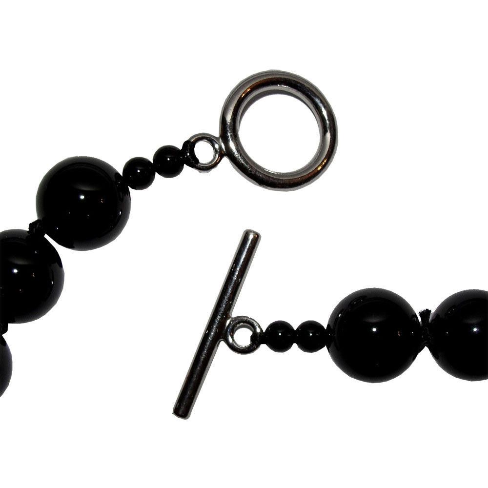 Designer Black Onyx Large Beaded Princess Necklace Alberto Juan Size ONE SIZE - 4 Thumbnail