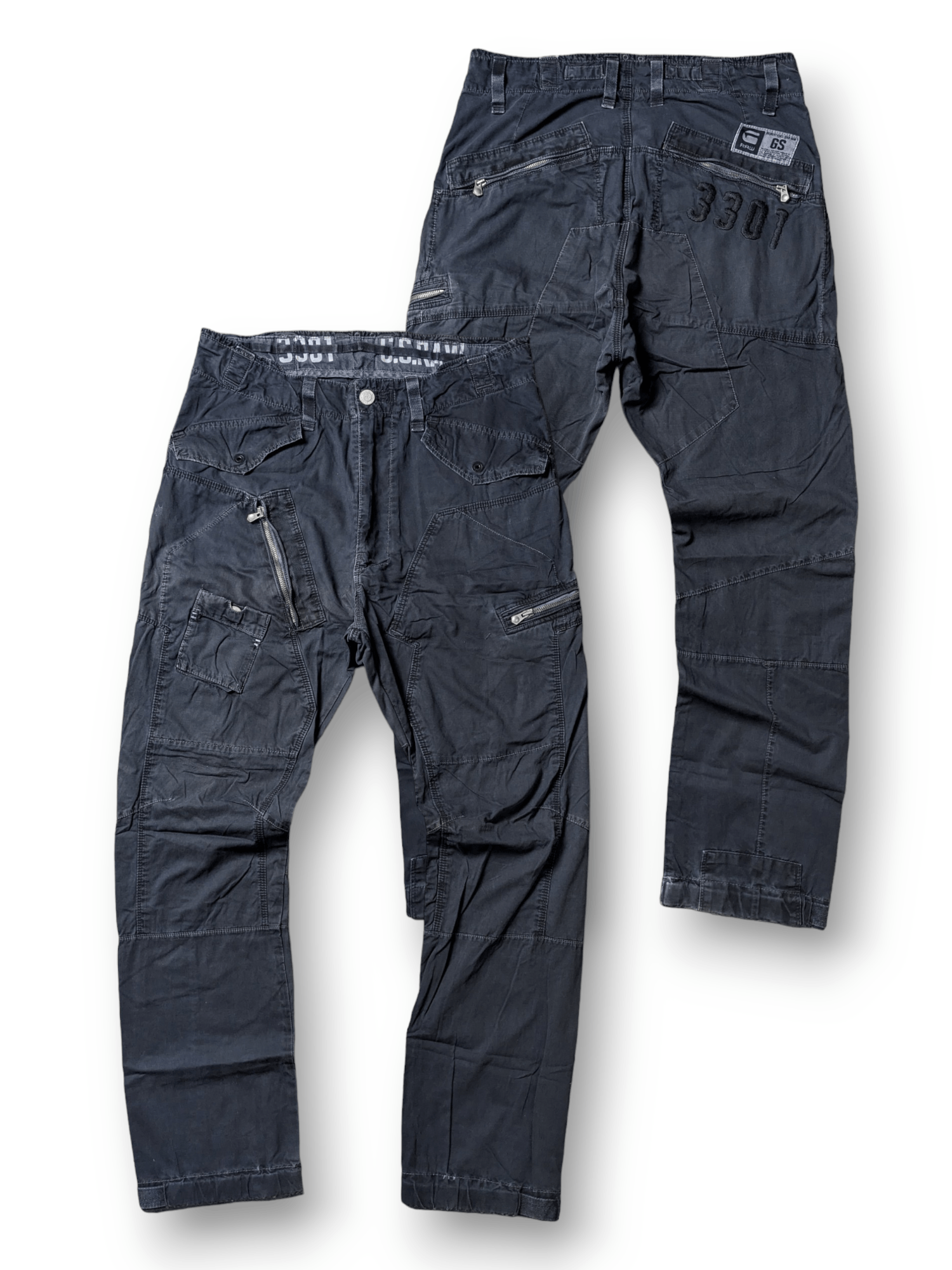image of G Star Raw x Gstar G-Star Raw Tactical Multipocket Cargo Pants in Faded Black, Men's (Size 32)