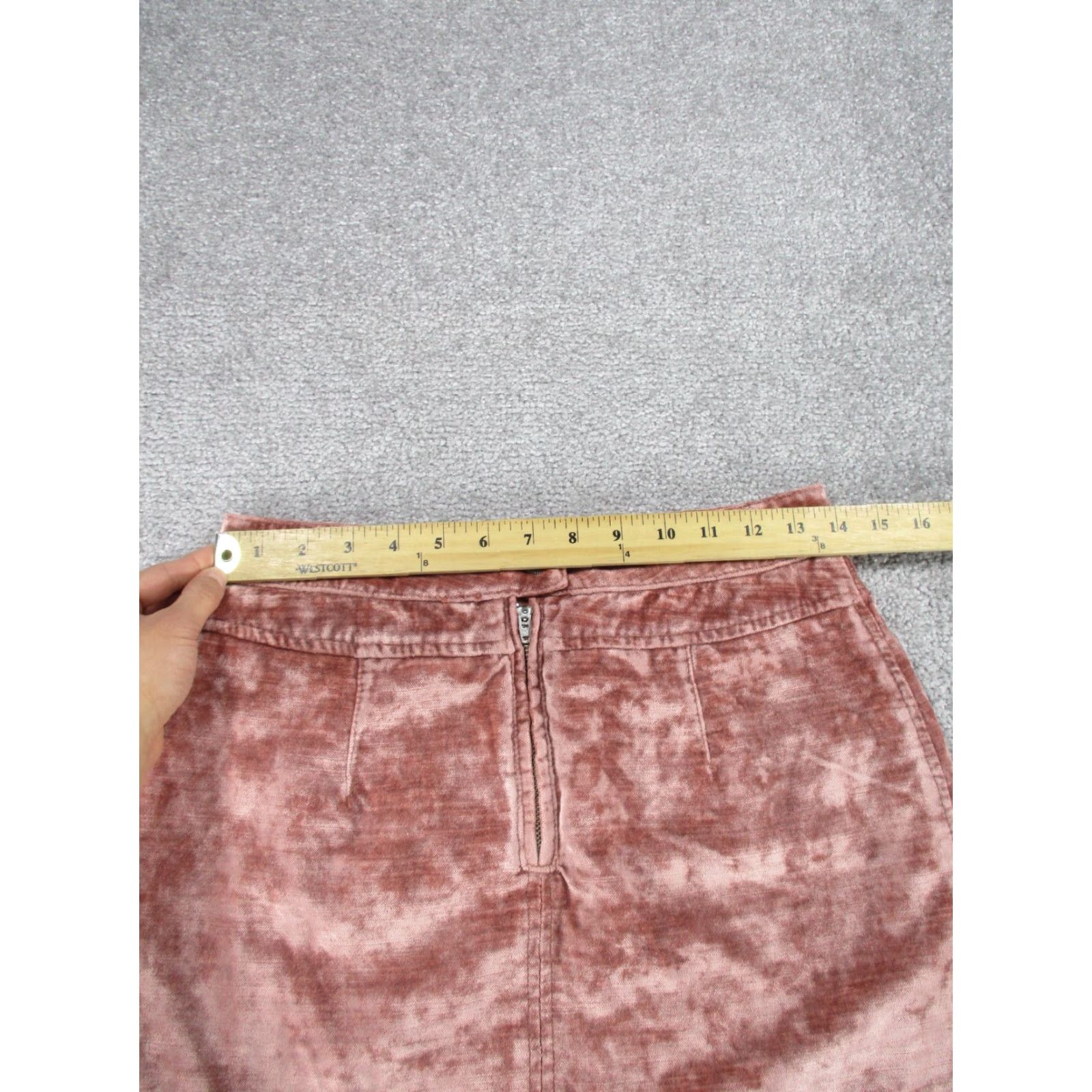 Free People VINTAGE Free People Skirt Womens 2 Pink Velvet A-Line Short Casual Party/Cocktail Travel Zip Zipper Cotton Blend Regular Size 2 Pink Womens Skirt Size 26" / US 2 / IT 38 - 4 Thumbnail