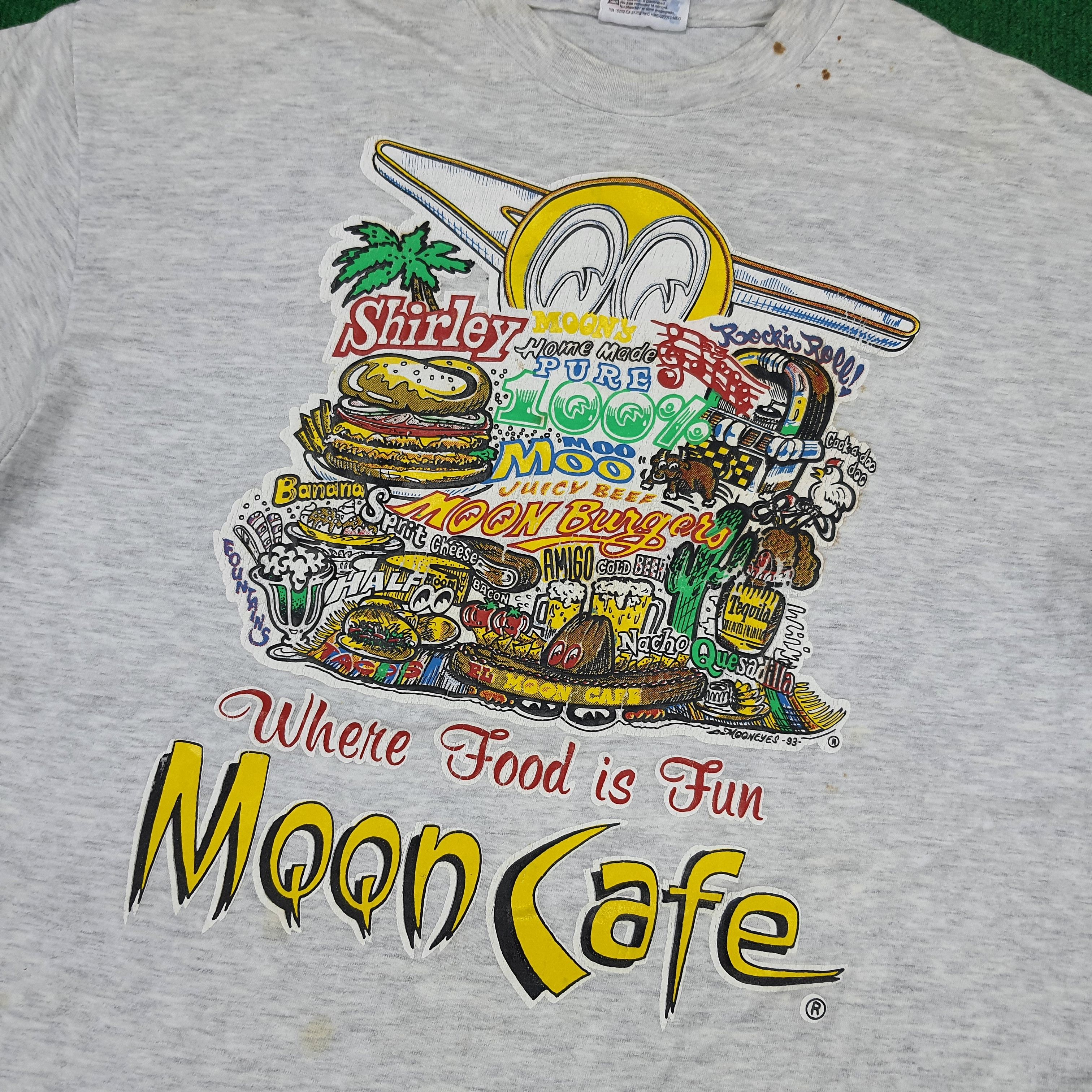 Vintage Vintage Mooneyes 90s Moon Cafe T-shirt Size US M / EU 48-50 / 2 - 2 Thumbnail