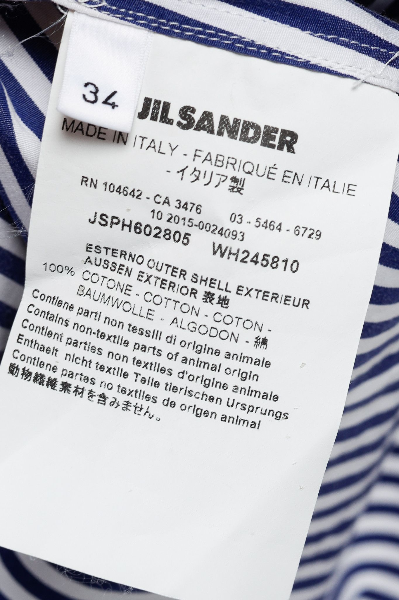 Jil Sander Jil Sander Aghata Dark Blue Cotton Striped Drape Blouse Size S / US 4 / IT 40 - 9 Thumbnail