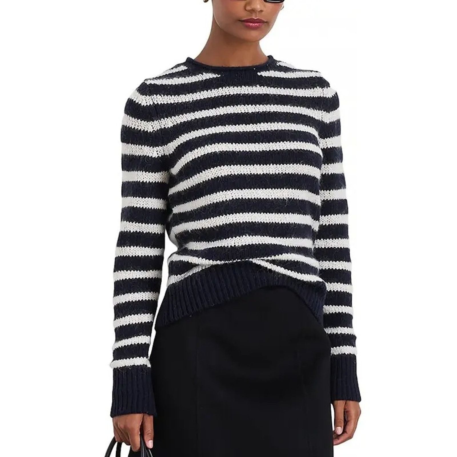 Alex Mill Alex Mill Women Striped Merino Wool Cable Knit Sweater M Size M / US 6-8 / IT 42-44 - 1 Thumbnail