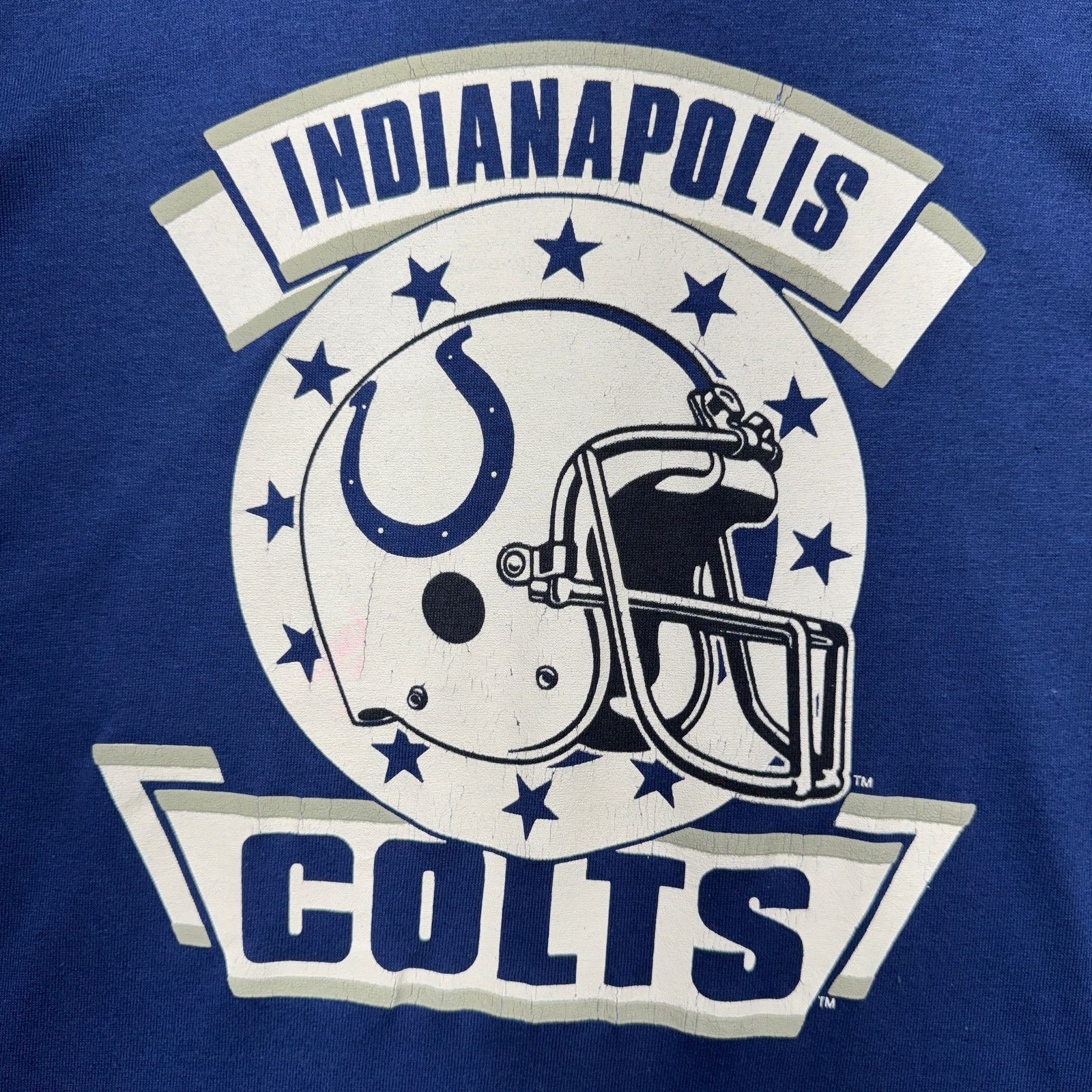 Vintage 80s Blue Indianapolis Colts Helmet Graphic Shirt Medium 4247 Size US M / EU 48-50 / 2 - 3 Thumbnail