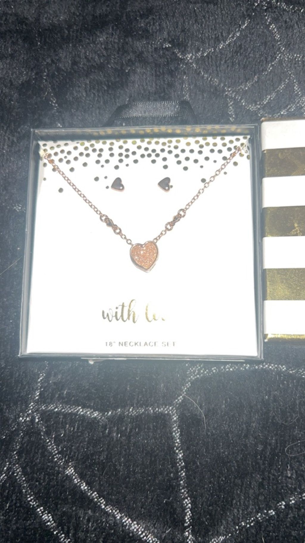 The Unbranded Brand Women's Unbranded Heart Necklace Set One Size Rose Gold Size ONE SIZE - 2 Thumbnail