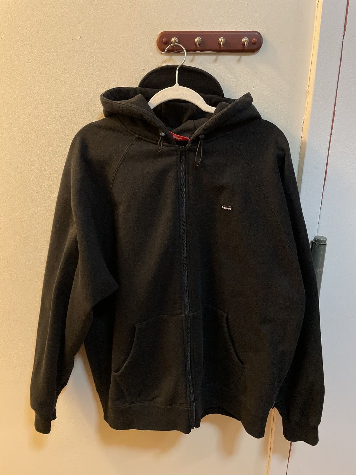 image of Supreme Brim Zip Up Hooded Sweatshirt in Black, Men's (Size XL)