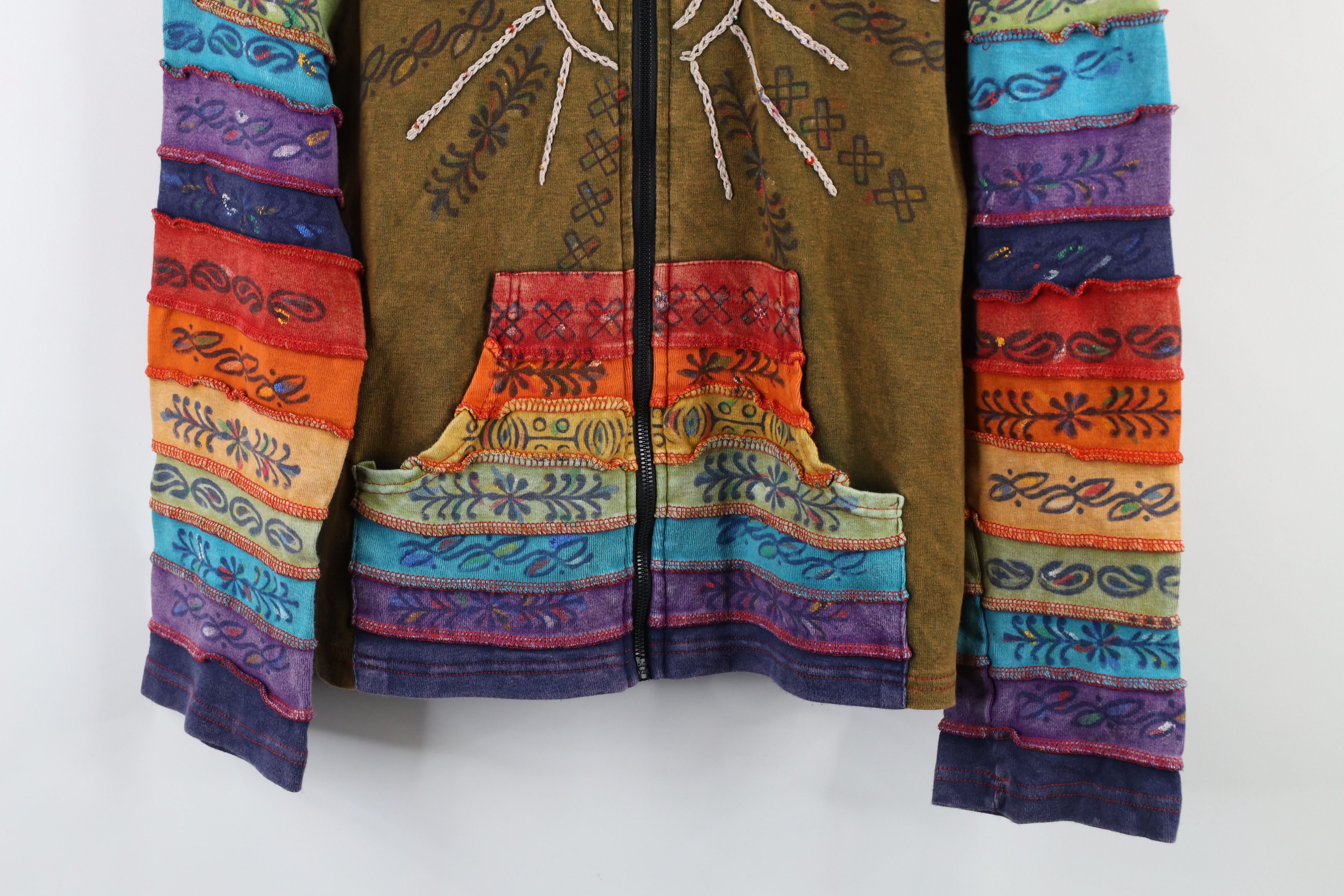 Vintage Vintage 90s Streetwear Fairy Sun Flower Full Zip Hoodie Size M / US 6-8 / IT 42-44 - 3 Thumbnail
