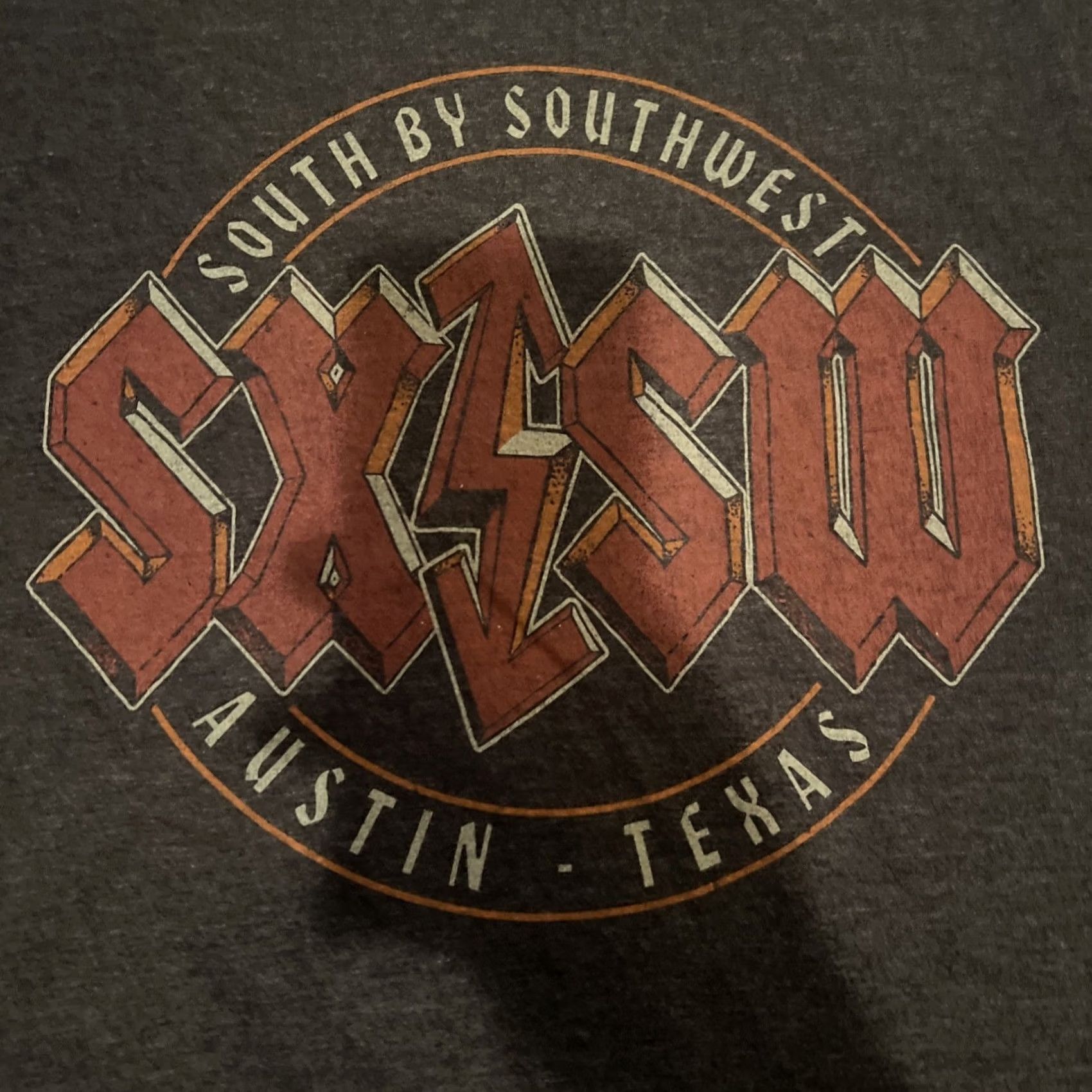 Vintage VINTAGE SXSW ACDC Lettering Style Font Austin Texas Shirt XL Gray Mens Music Graphic Print Tee Shirt Regular Crew Neck Short Sleeve Cotton Blend Size US XL / EU 56 / 4 - 2 Thumbnail