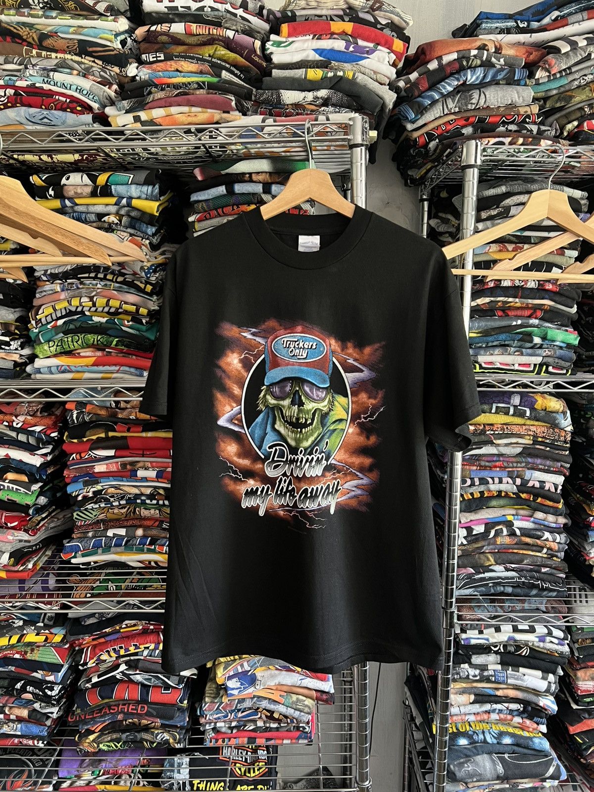 Harley Davidson 2000s Truckers Only Drivin My Life Away Thunder 3D Emblem Size US L / EU 52-54 / 3 - 1 Thumbnail