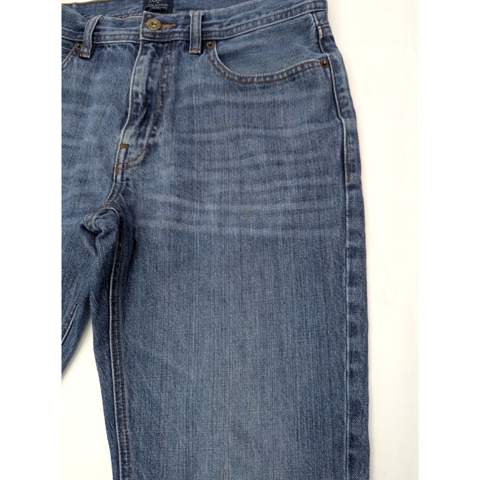 J.Crew J.CREW The Sutton Straight Jeans Blue Denim Men 31x30 Regular Non- distressed Solid Cotton Blend Size US 33 - 3 Thumbnail