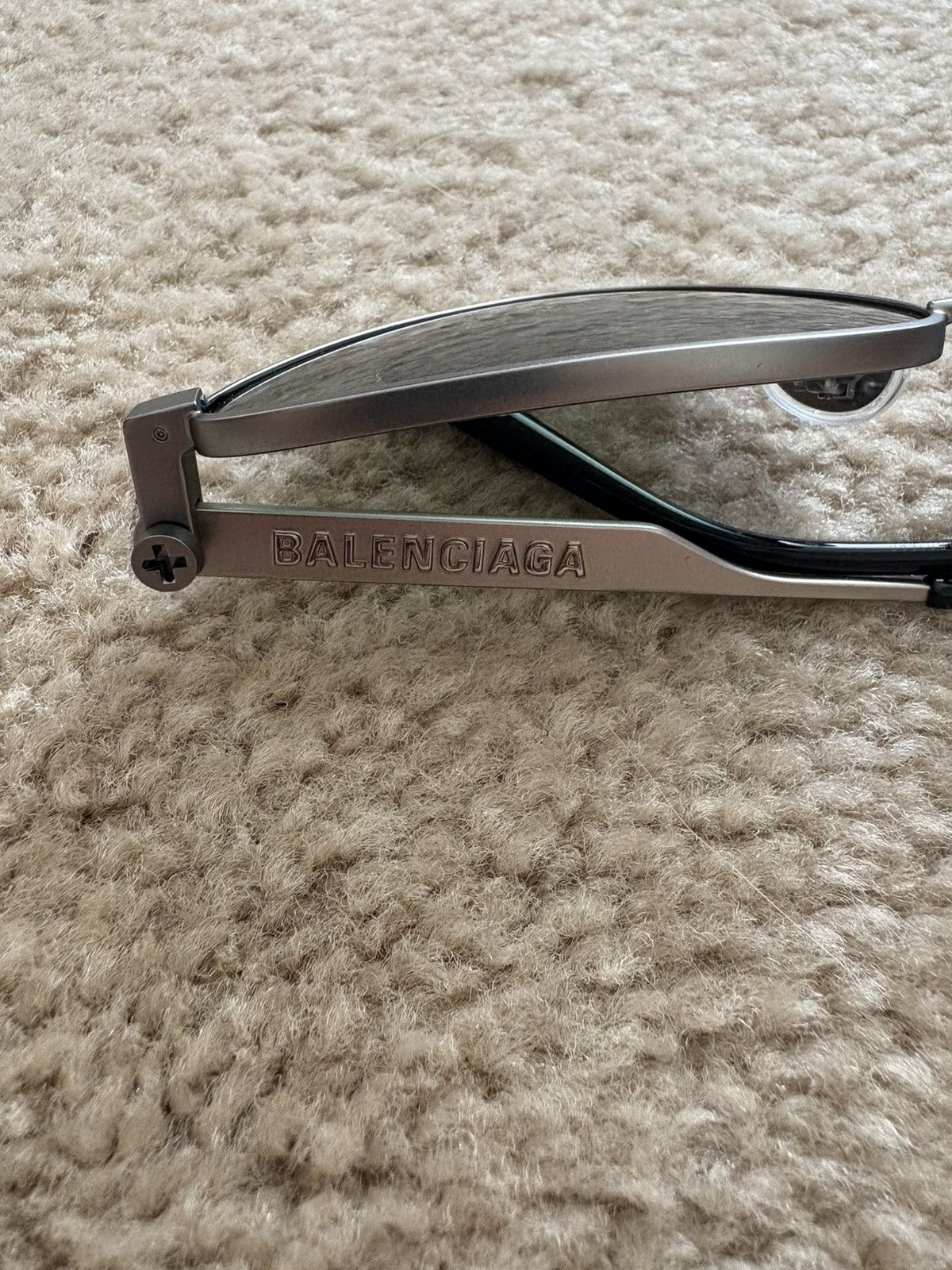 Balenciaga Balenciaga Silver Geometric Sunglasses Size ONE SIZE - 2 Thumbnail