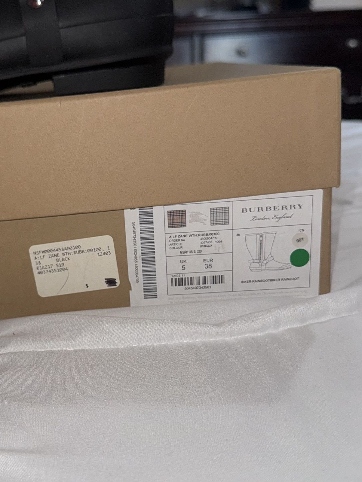 Burberry Burberry Nova Check Pattern Rubber Rain Boots Size US 7.5 / IT 37.5 - 8 Thumbnail