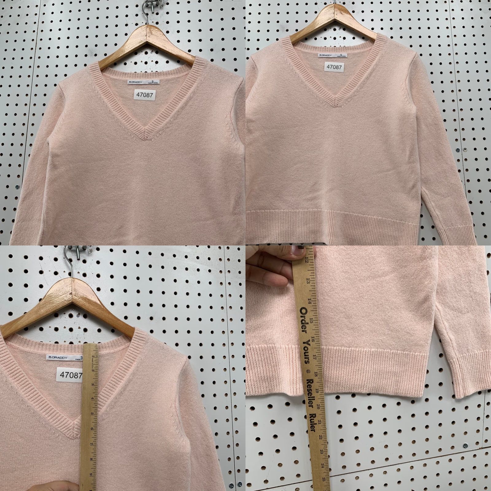 Pinko B Draddy Baruffa Merino Wool Sweater Womens Small Pink V Neck Pullover Soft Shirt Size S / US 4 / IT 40 - 8 Thumbnail
