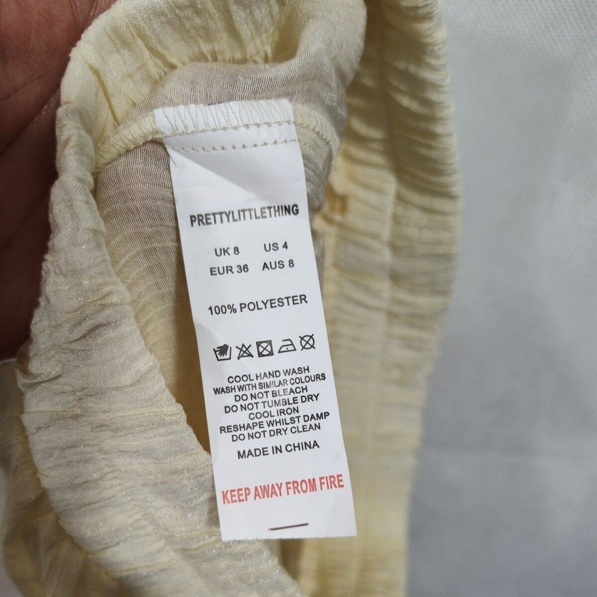 PrettyLittleThing Pretty Little Things Pants Trouser Wide Women Size 4 Cream Size 27" / US 4 / IT 40 - 7 Thumbnail