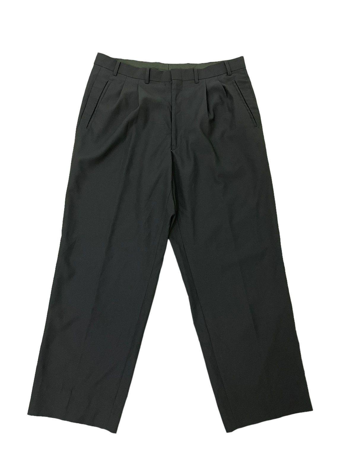 Japanese Brand Wide Baggy 90s Definity Durban Wool Trouser 7🟦2 Size US 34 / EU 50 - 1 Thumbnail
