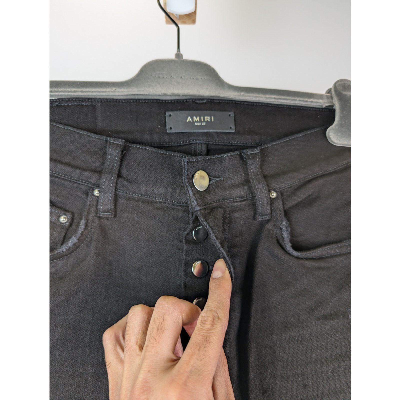 Amiri o1rshd1 Bones Jean Denim Jeans in Black/Silver Size US 30 / EU 46 - 8 Thumbnail
