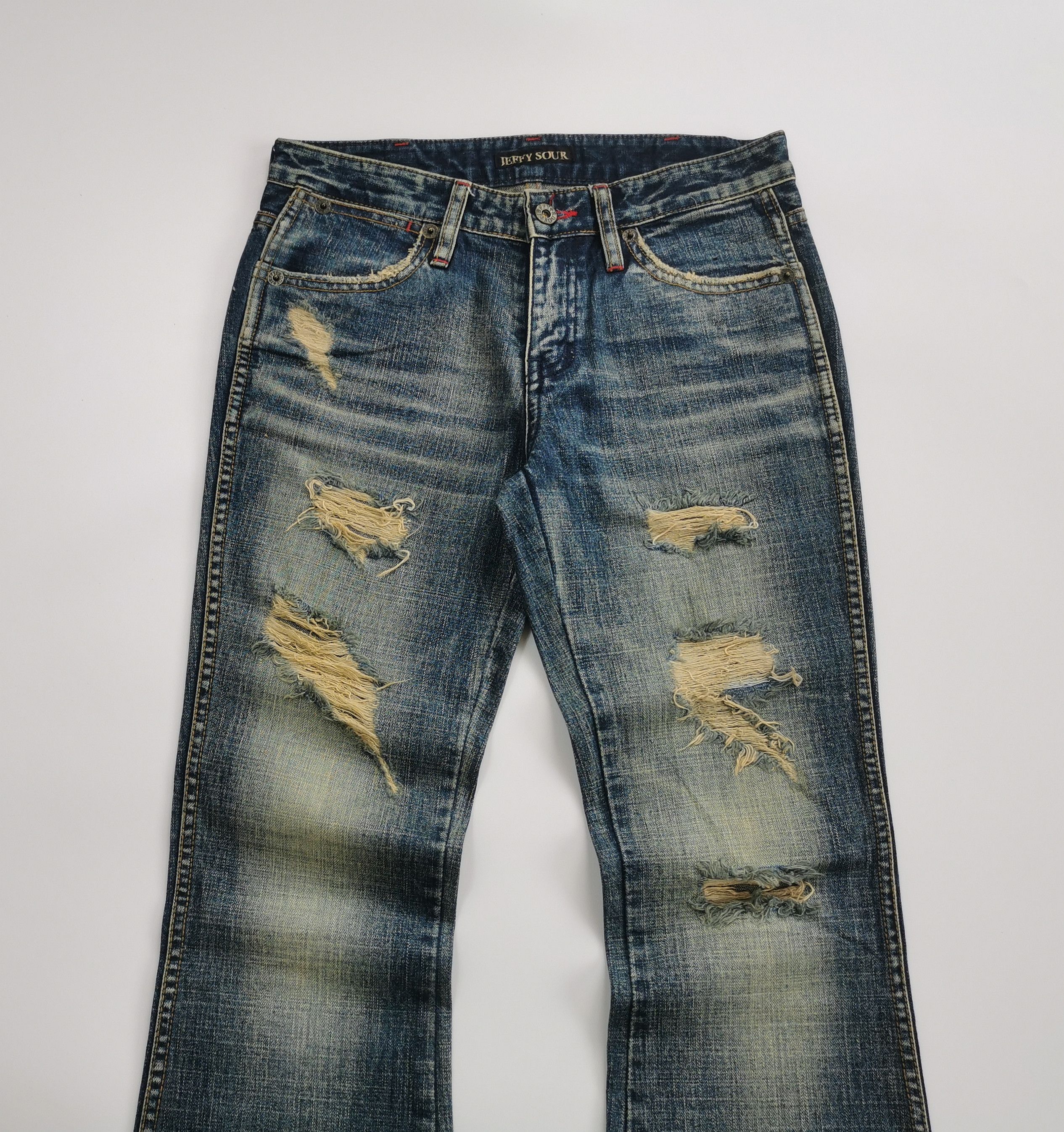 Le Grande Bleu (L.G.B.) Archive JEFFY SOUR Mudwash Bootcut Flare Jeans Style LGB Size US 29 - 3 Thumbnail