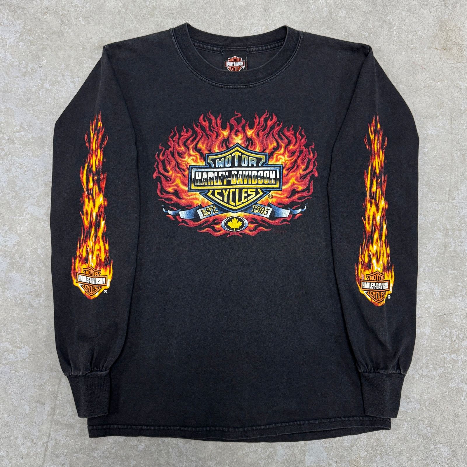 Harley Davidson Vintage Harley Davidson Flame Longsleeve Size US S / EU 44-46 / 1 - 1 Thumbnail