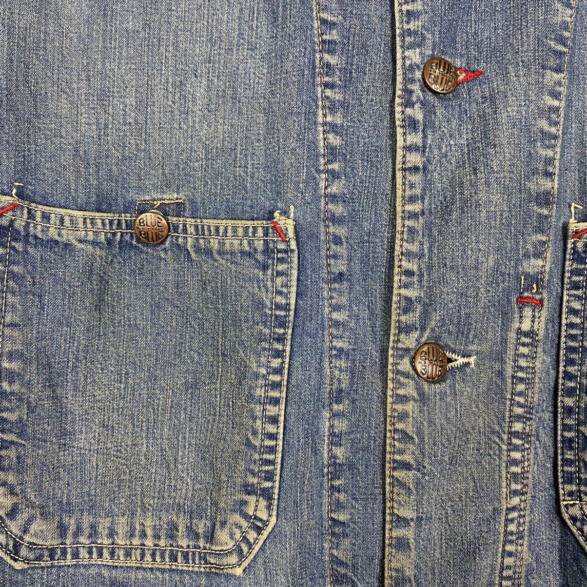 Blue Blue Japan Vintage BLUE BLUE ARIGATO Denim Chore Jacket Size US M / EU 48-50 / 2 - 8 Thumbnail