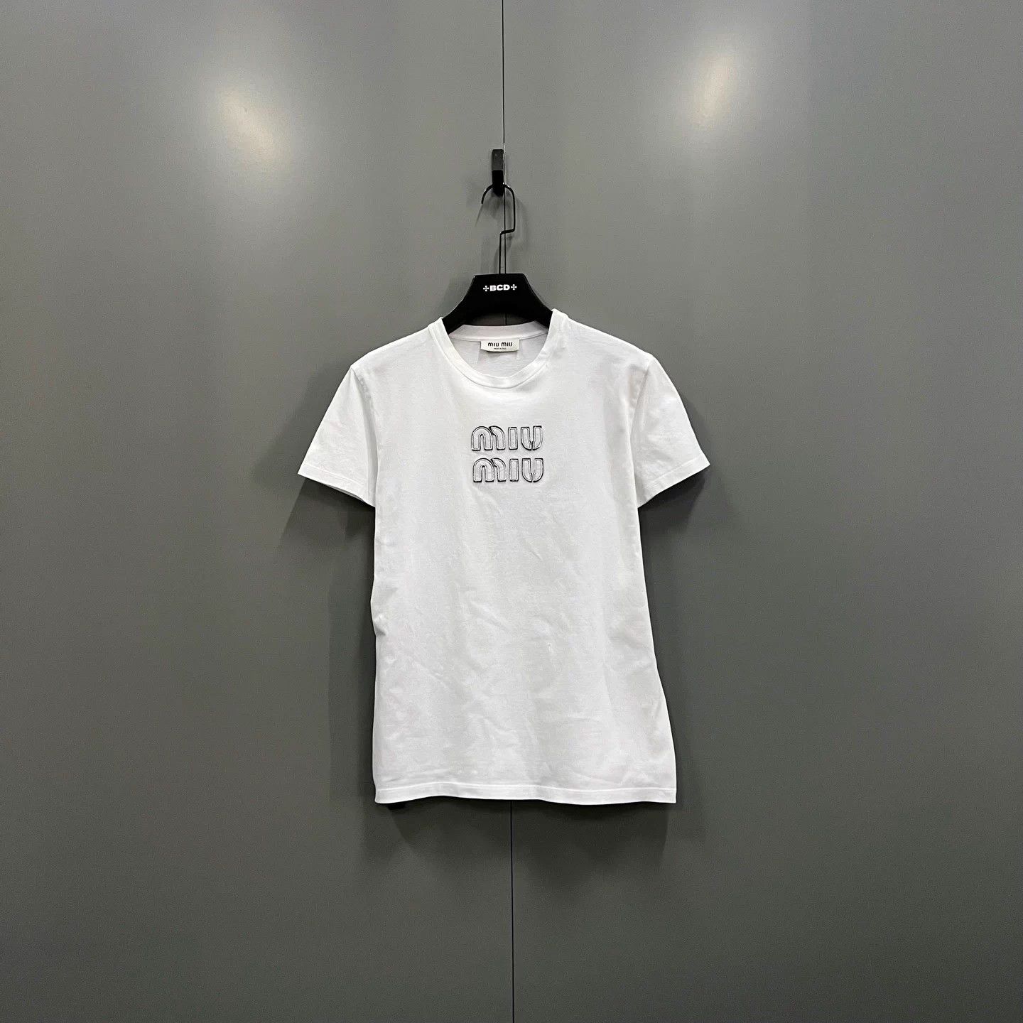 Miu Miu MIU MIU White Embroidered Logo SS L 95 New Size L / US 10 / IT 46 - 1 Thumbnail