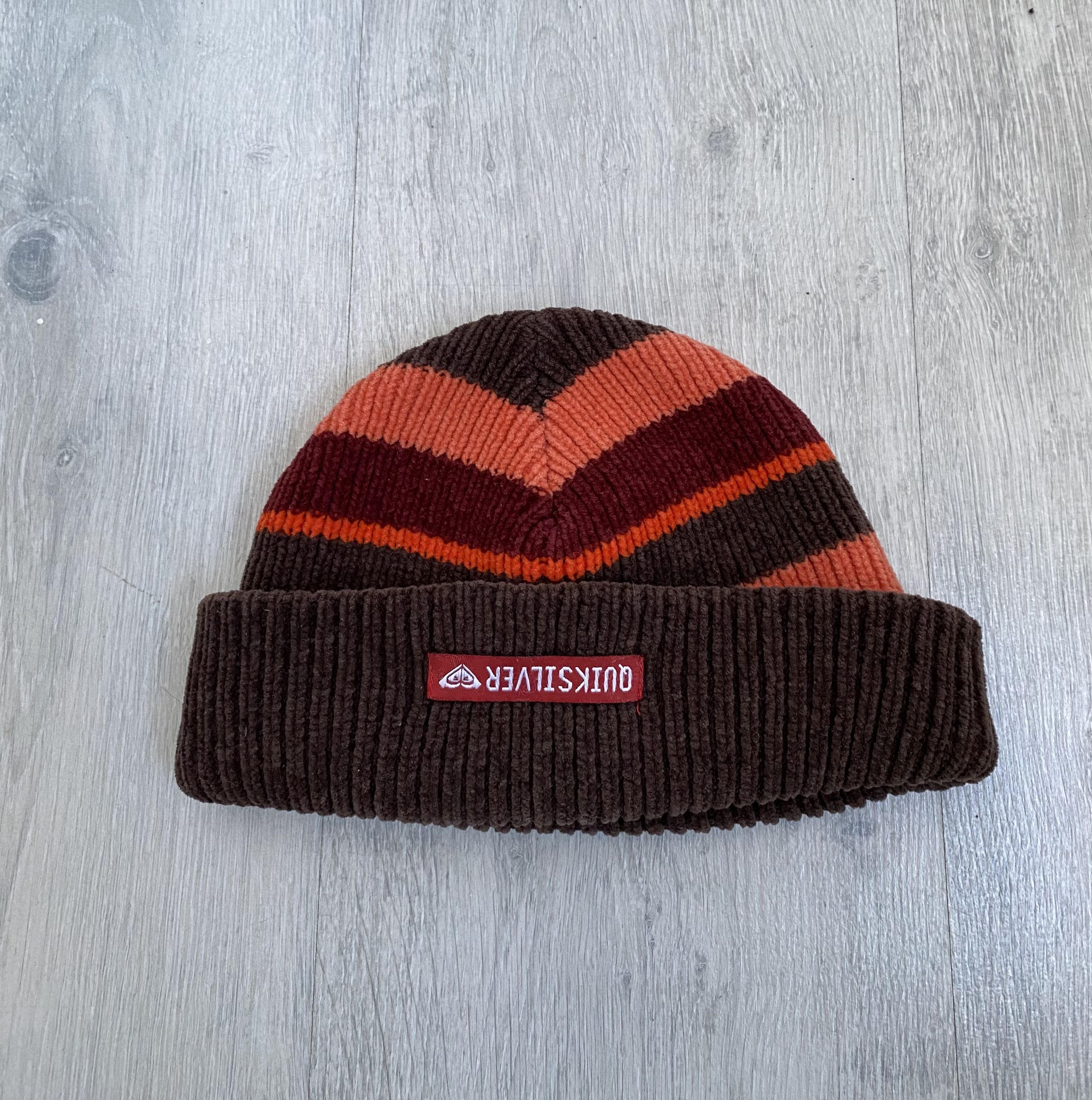 Quiksilver × Vintage Vintage 90s Quiksilver striped multicolour beanie hat Size ONE SIZE - 1 Thumbnail