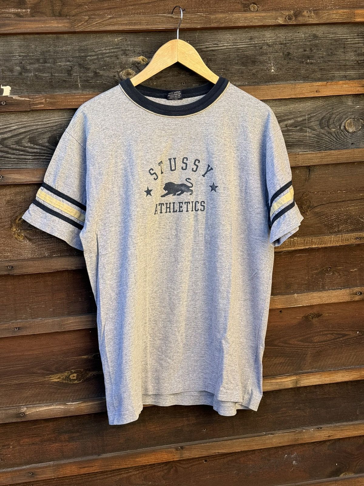 Stussy × Vintage 1980’s Stussy Athletics Lion Grey vintage t-shirt tee USA Size US L / EU 52-54 / 3 - 3 Thumbnail