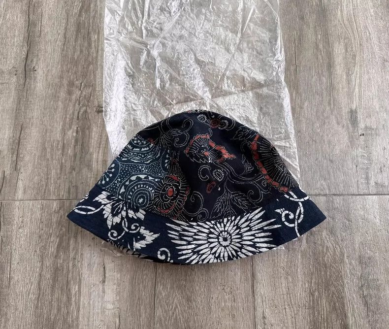 VISVIM ICT DOME BUCKET HAT INDIGO PATTERN