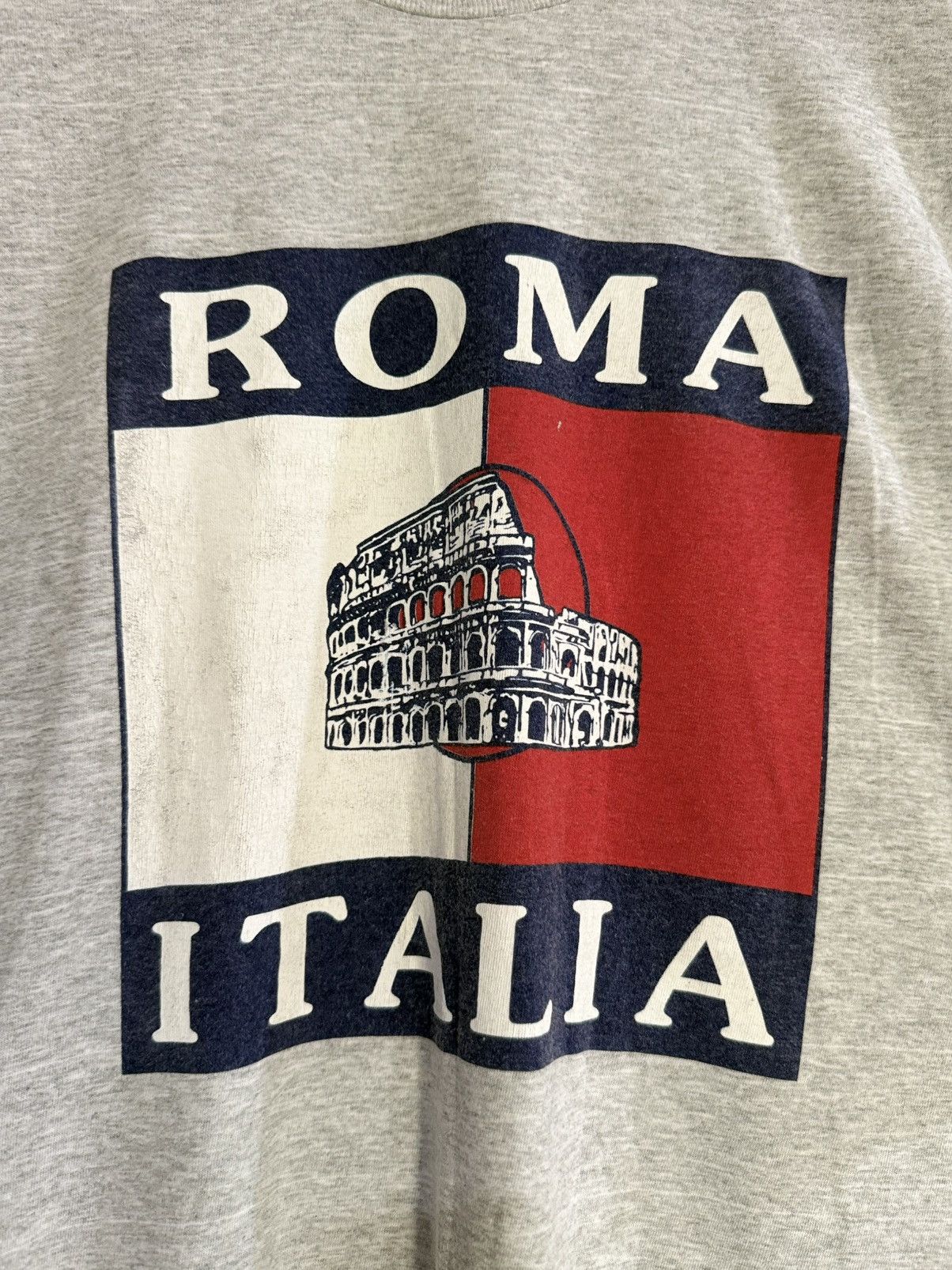 Vintage Vintage 90s Roma Italia Tommy Hifiger Logo Single Stitches T Size US XXL / EU 58 / 5 - 2 Thumbnail