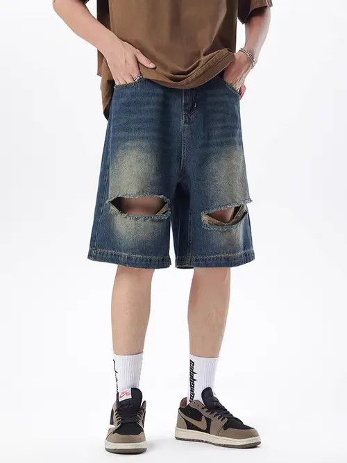 VIBE Vintage ripped and worn denim shorts Size US 30 / EU 46 - 1 Preview