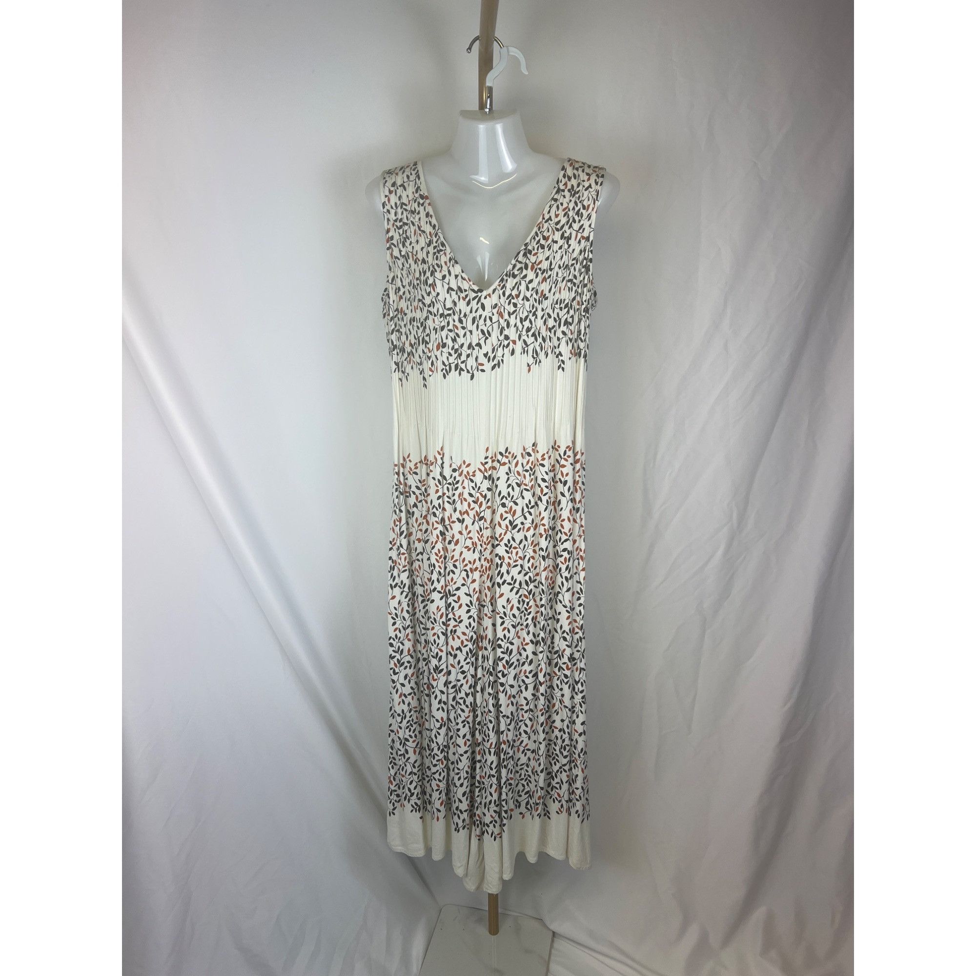 Other Elevenes Womens Sleeveless Ivory Midi Dress With V-Neck & Fa Size 28" / US 6 / IT 42 - 1 Thumbnail