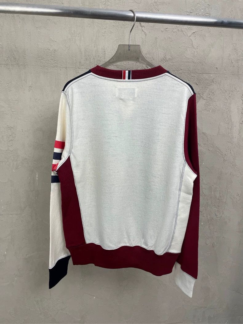 Thom Browne Thom browne Color-blocked four-striped round-neck wool swea Size US S / EU 44-46 / 1 - 2 Thumbnail