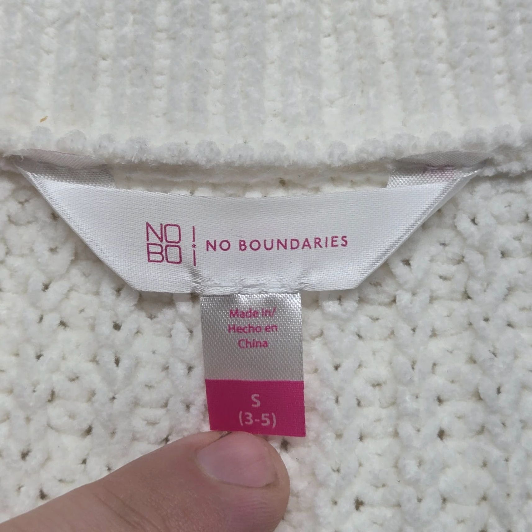 Vintage No Boundaries Sweater Shirt Women S Small White Knit Crew Neck Long Sleeve Pullover Winter Fall United States Women's Clothing Size S / US 4 / IT 40 - 3 Thumbnail