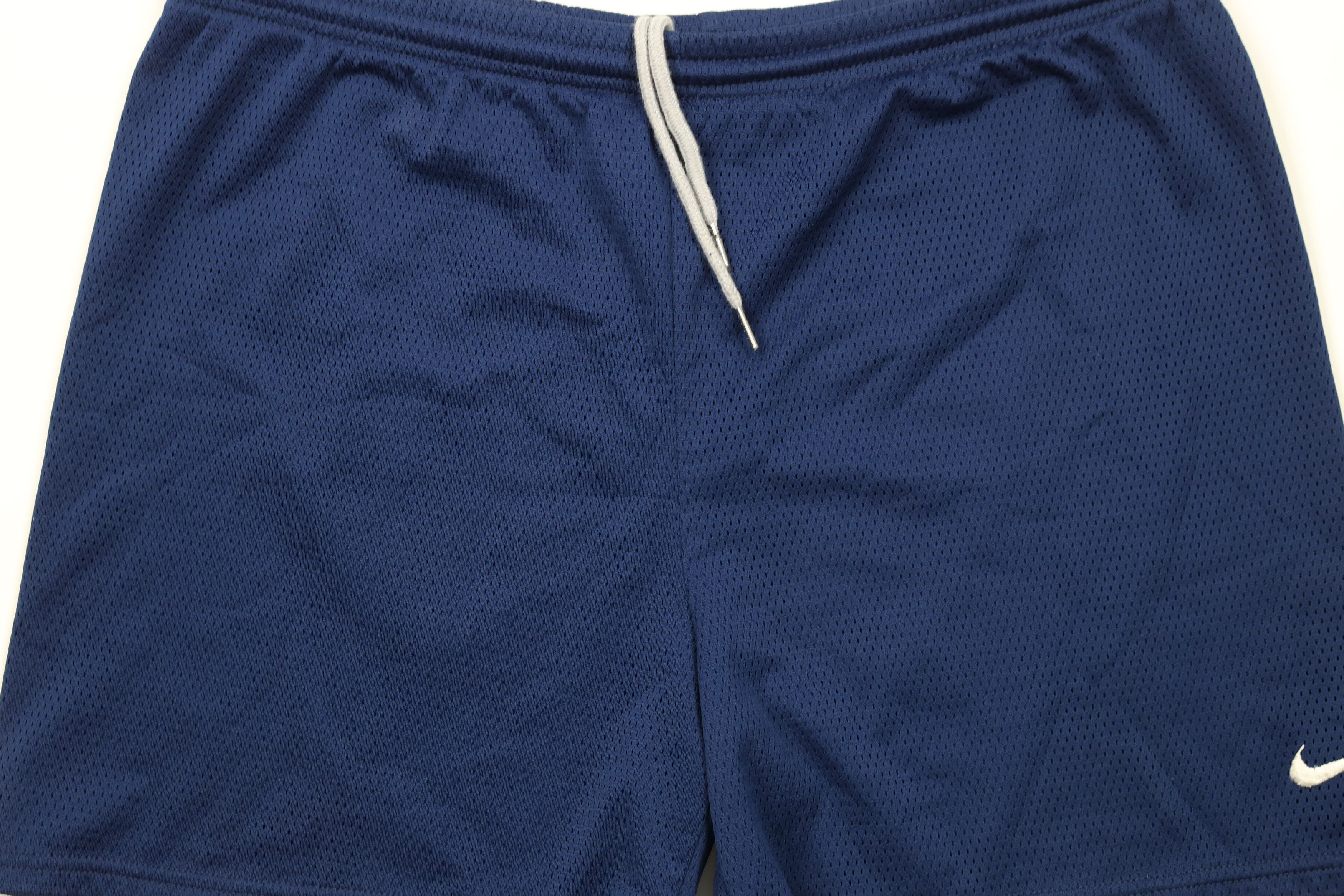 Nike × Vintage Vintage 90s Nike Mini Swoosh Above Knee Shorts Blue Mesh 5" Size US 36 / EU 52 - 3 Thumbnail