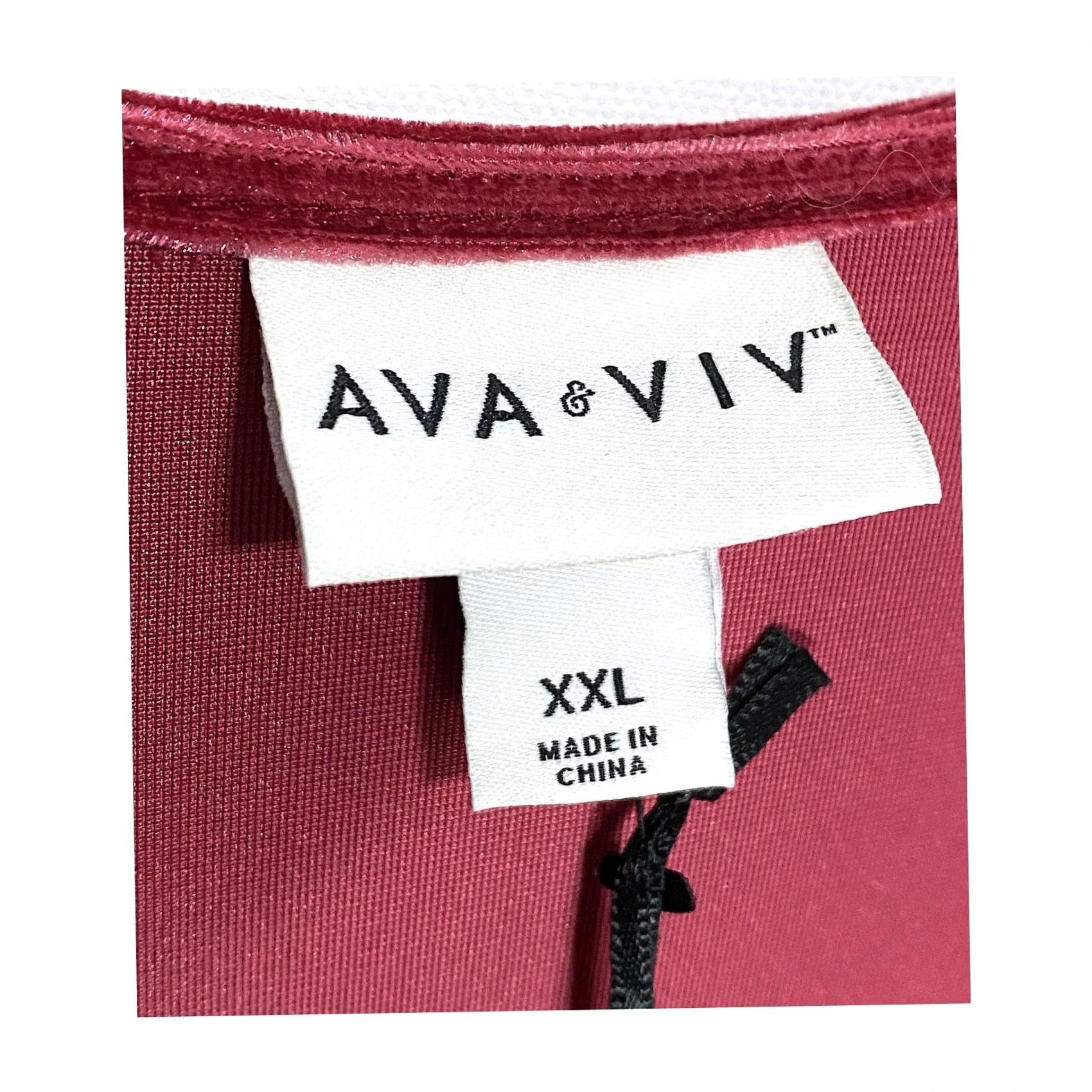 Vintage Ava & Viv Rosette Midi A-Line Red Dress 2XL Velvet Whimsigoth Emo Romantic NWT - Plus Size Size XXL / US 16-18 / IT 52-54 - 7 Thumbnail
