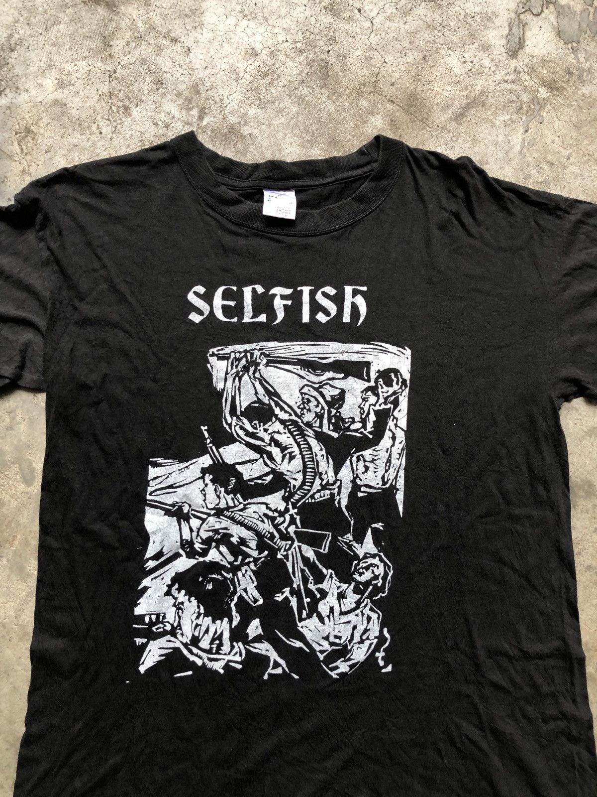 Band Tees × Vintage VINTAGE 90s SELFISH HARDCORE PUNK BAND T SHIRT Size US L / EU 52-54 / 3 - 2 Thumbnail