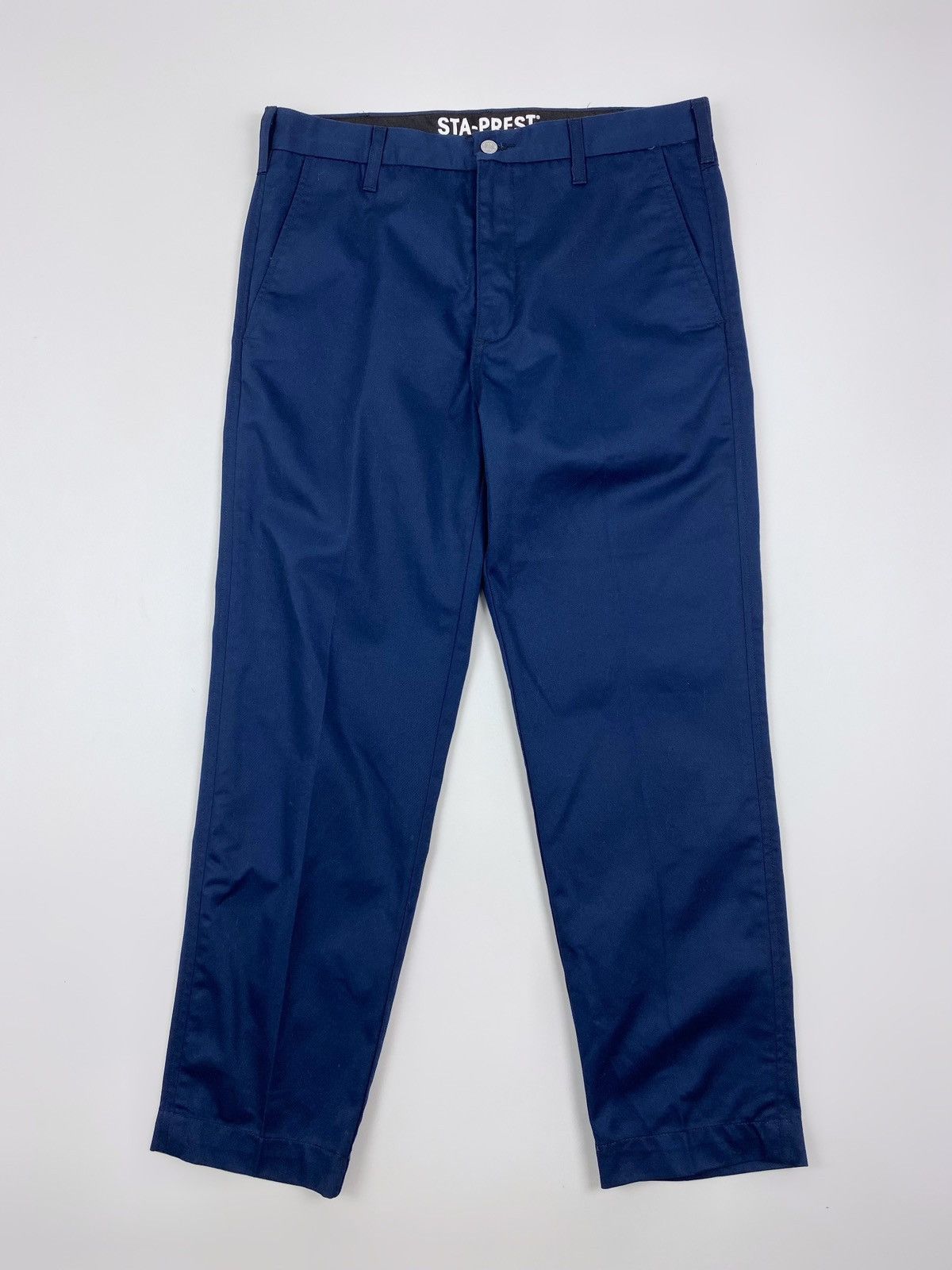 Levi's Levi’s Sta-Prest Navy Blue Regular Tapered Pants Size US 34 / EU 50 - 4 Thumbnail
