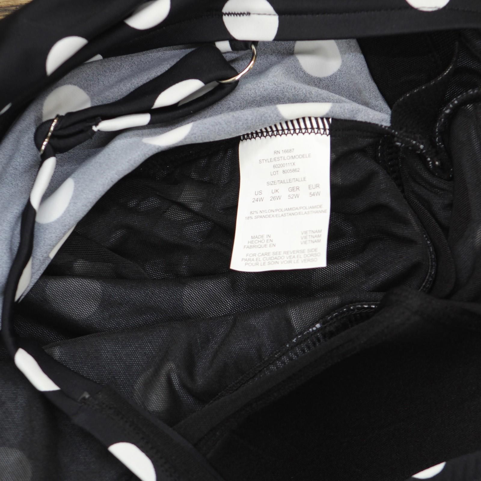 Other Nwt Swim Solutions Dot Tankini Swim Top Vintagety Black 24w Size ONE SIZE - 5 Thumbnail