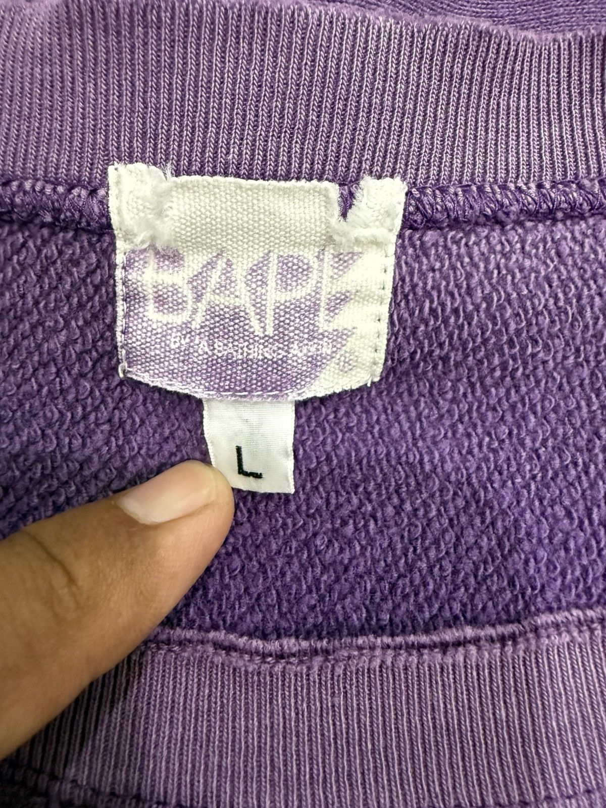 Bape Vintage Distress Purple Faded A Bathing Ape Size US L / EU 52-54 / 3 - 7 Thumbnail