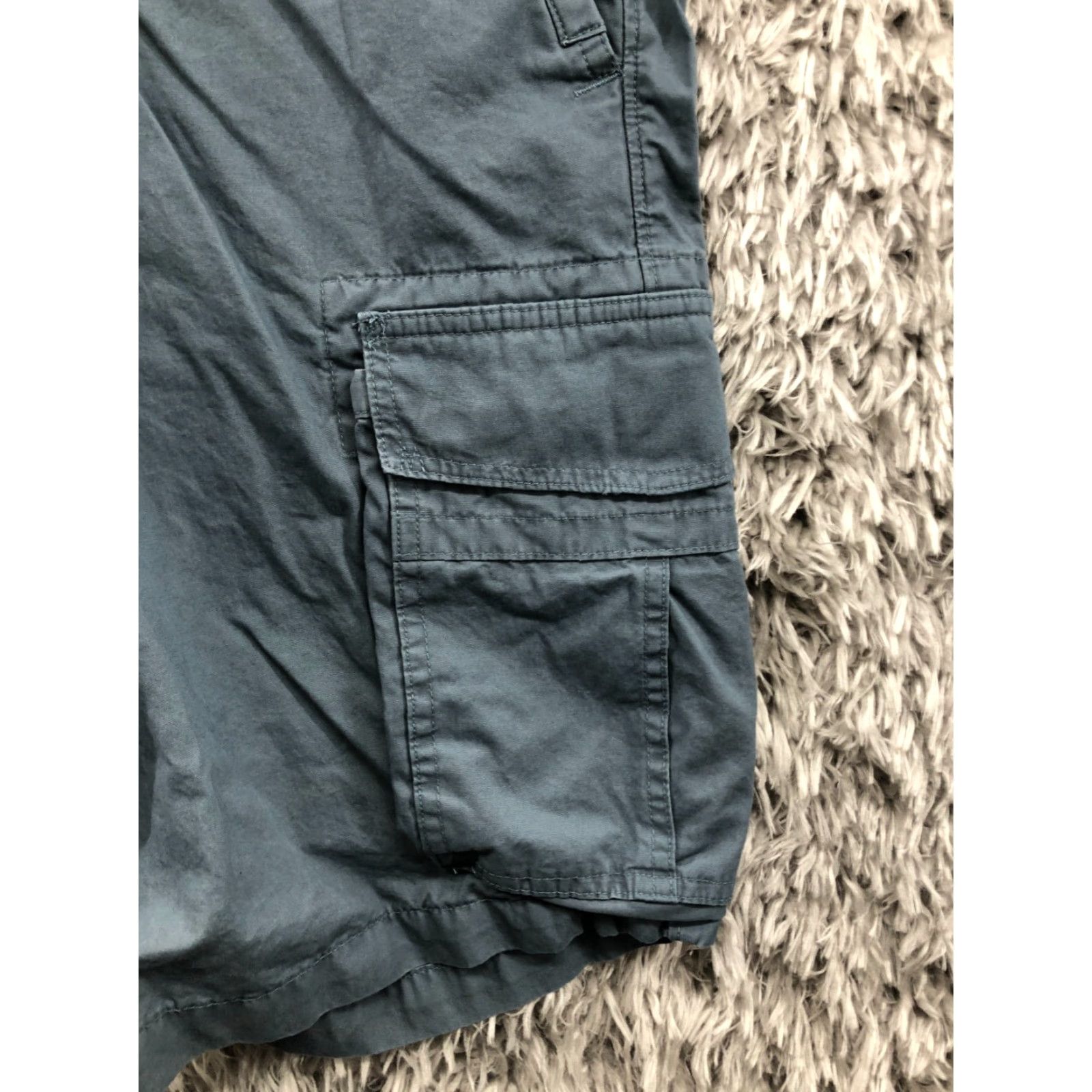 Dockers DOCKERS Cargo Shorts Mens 36 Mid Rise Dark Wash Blue Khaki 5-Pocket Regular Inseam 10in Cotton Blend Knit Image: Logo Casual Summer Spring Fall Mens Size US 36 / EU 52 - 4 Thumbnail