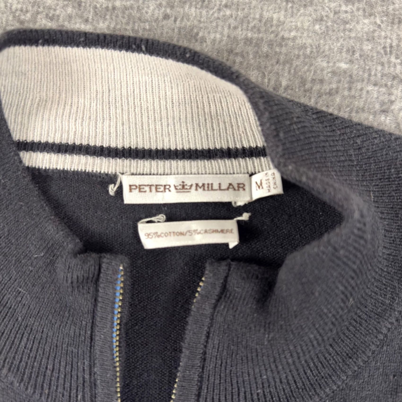 Peter Millar Peter Millar Sweater Mens Medium Black 1/4 Zip Mock Neck Cotton Cashmere Golf Size US M / EU 48-50 / 2 - 2 Thumbnail