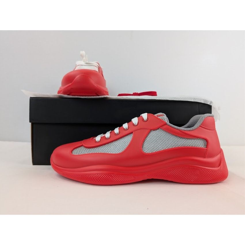 Prada o1rshd1 Calzature Uomo Icon Soft Lace Up Sneaker in Rosso Size US 9 / EU 42 - 21 Thumbnail