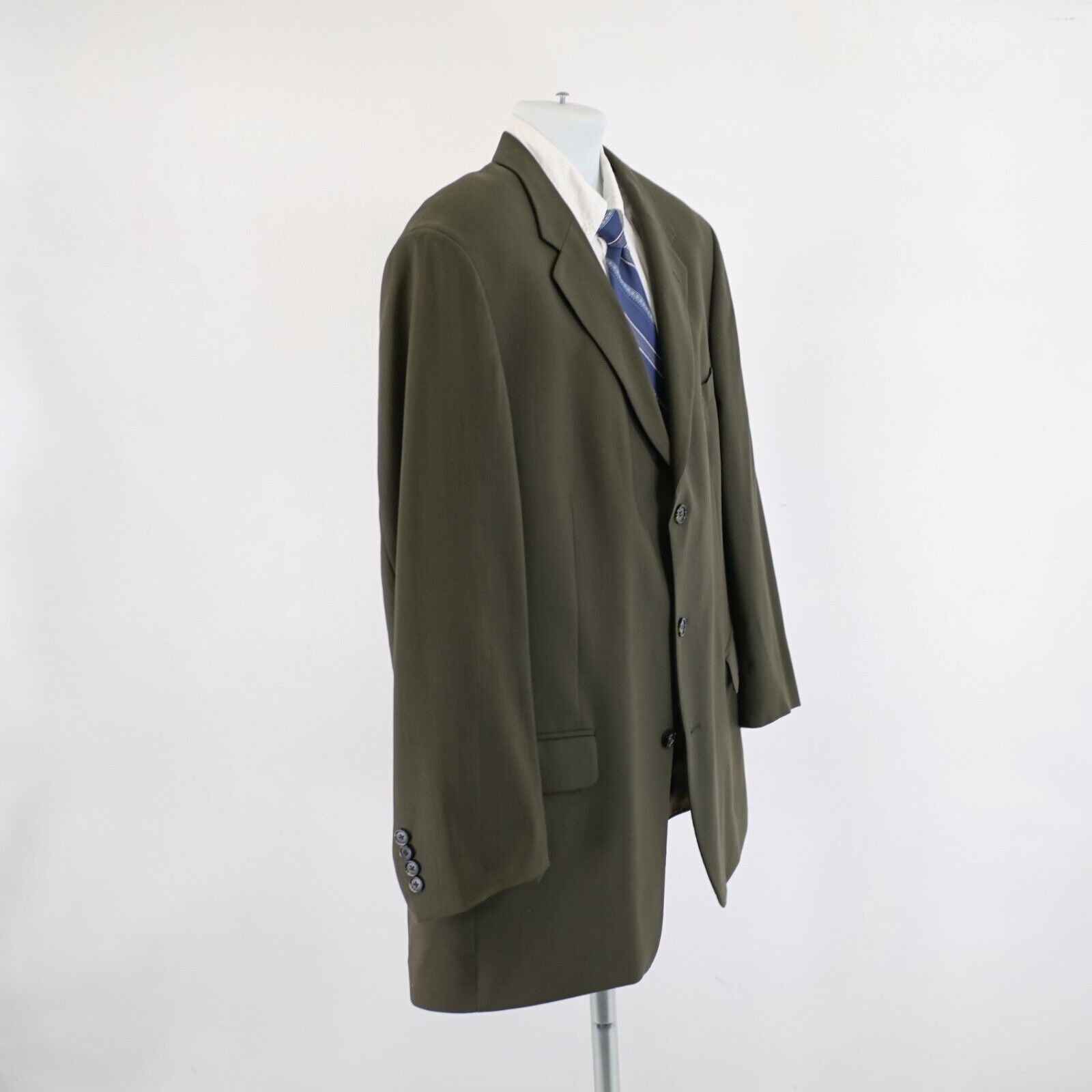 Designer Gianfranco Ruffini Worsted Wool Green 2 Piece Suit 48L 41/29 Size 48L - 11 Thumbnail
