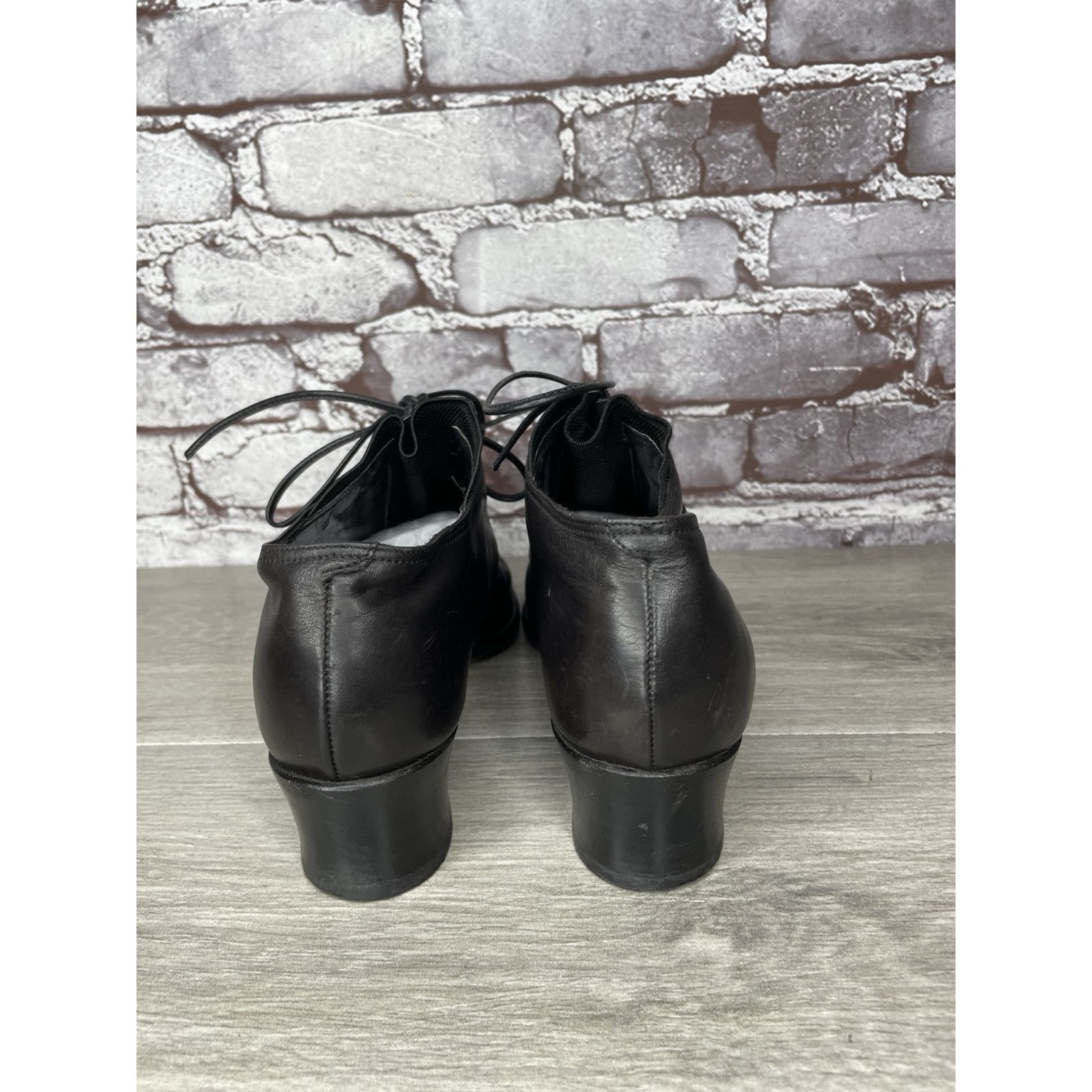 Other Donn Adriana Black Leather Lace Up Oxford Heel Shoes Women S Size US 9.5 / IT 39.5 - 19 Thumbnail