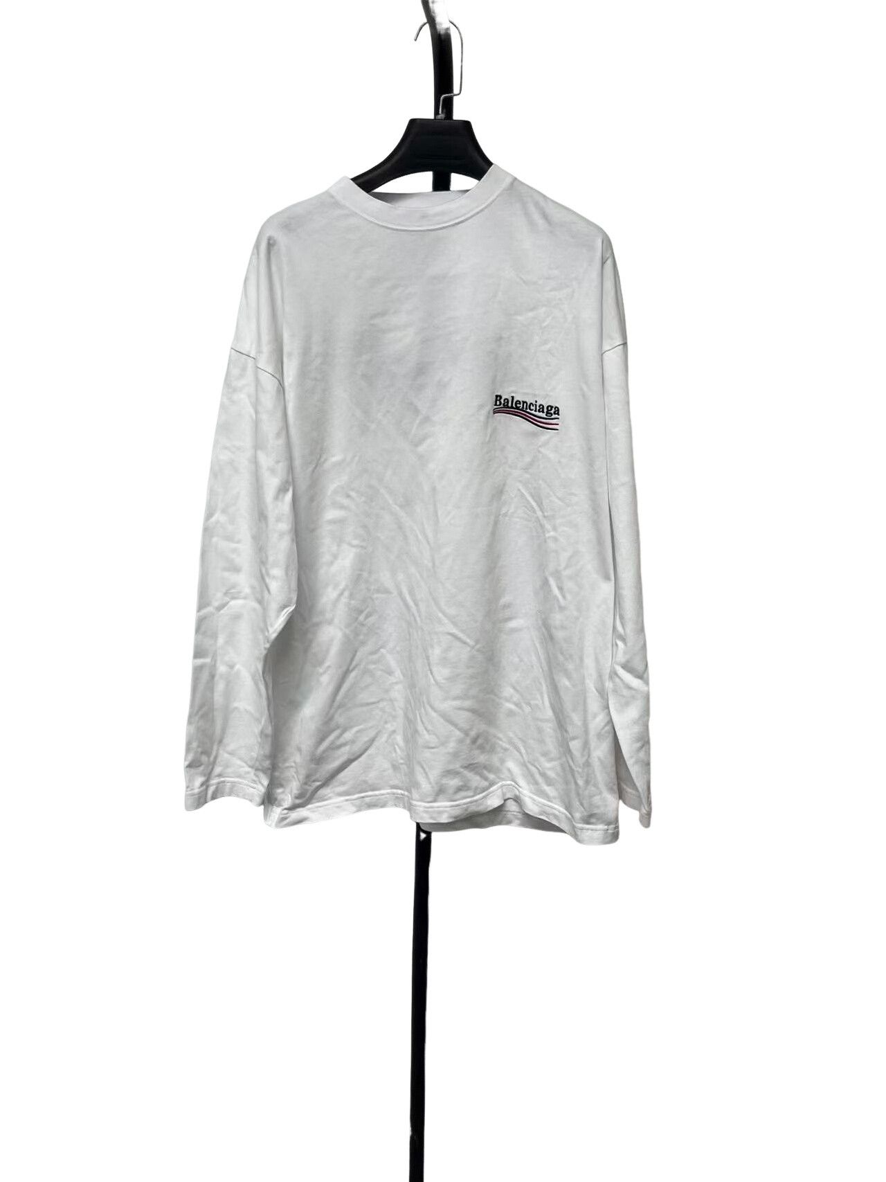 Balenciaga Balenciaga Logo Embroidered Long Sleeve T-Shirt Size 1 Size US S / EU 44-46 / 1 - 1 Thumbnail