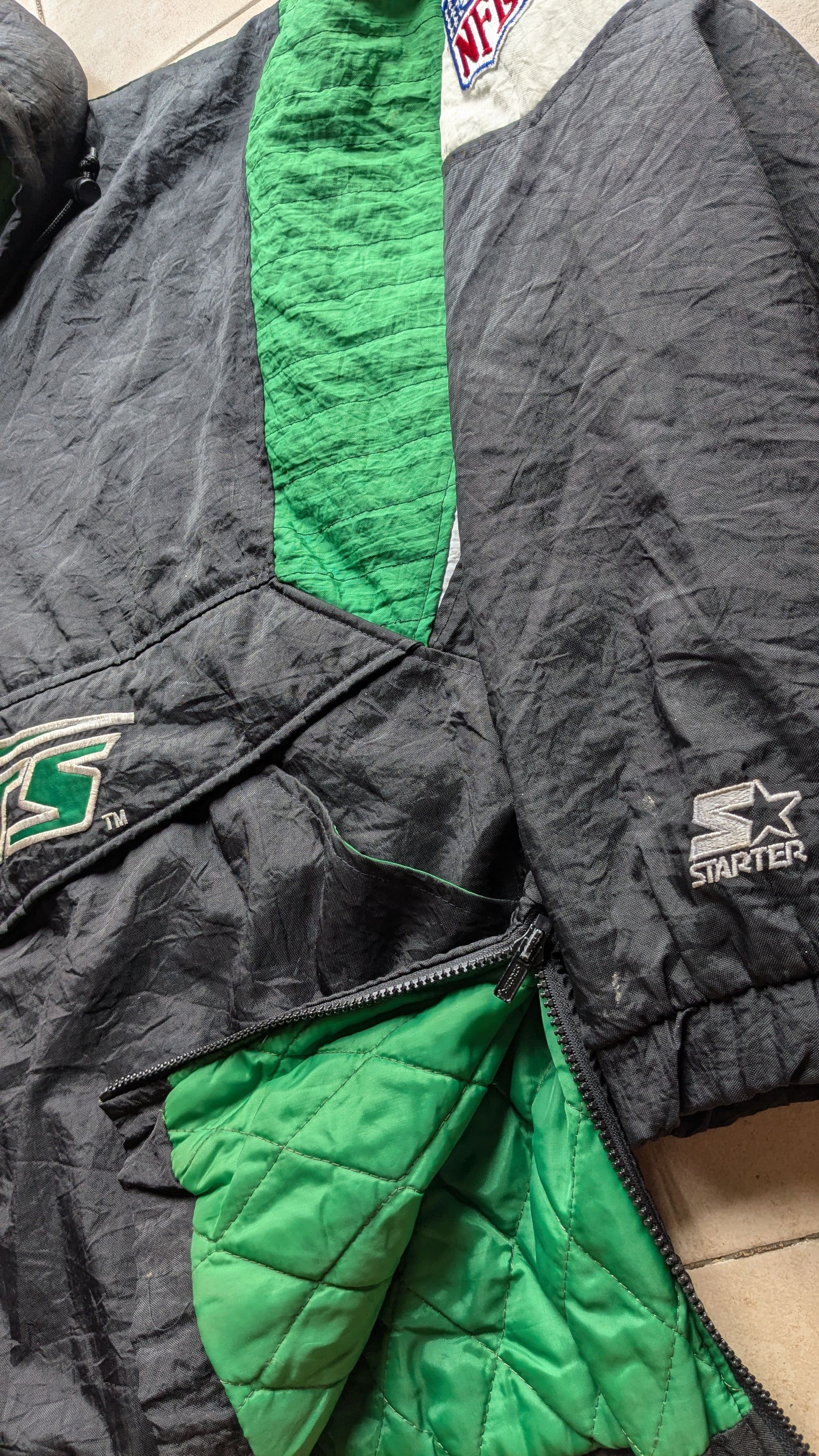 Starter NY Jets 90s STARTER puffer 1/2 pullover L blk kelly NFL vtg Size US L / EU 52-54 / 3 - 6 Thumbnail